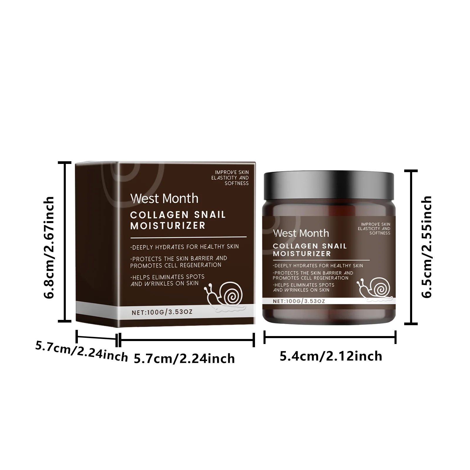 West Month Collagen Snail Moisturizer Cream for Hydration, Repair & Brightening 1 snail moisturizer cream wes bmrbmyp9 desc 1