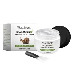 West Month Snail Mucin Jelly Mask with 96% Snail Mucin, Mint, Hyaluronic Acid, and Tea Tree for Deep Moisturizing and Repair