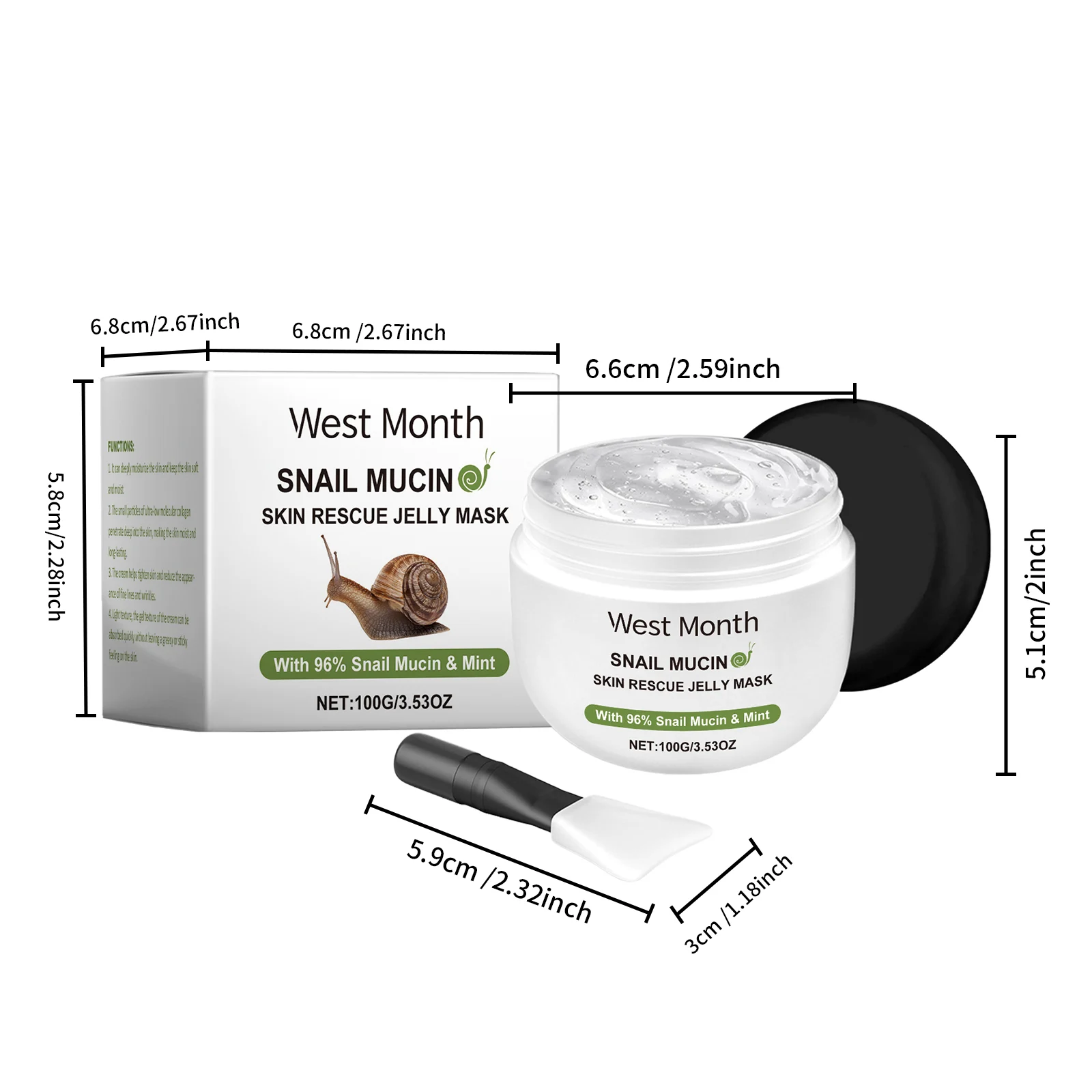 Snail Mucin Jelly Mask 96% Snail Mucin & Mint Moisturizing Repair Soothing Facial Mask 1 snail mucin jelly mask repair moisturizing facial wes 7w3h7b69 desc 1