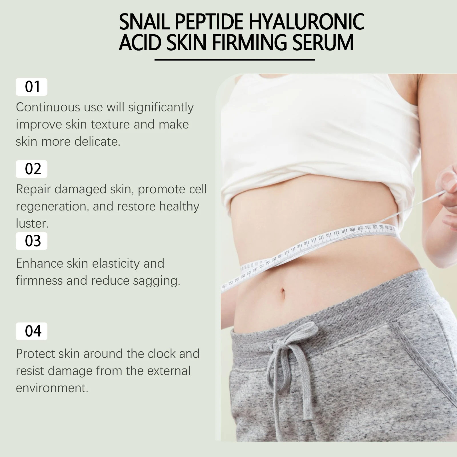 Snail Peptide Hyaluronic Acid Firming Serum 50ml for Skin Tightening and Hydration 5 snail peptide hyaluronic acid firming serum 50ml wes z944c5m6 desc 5