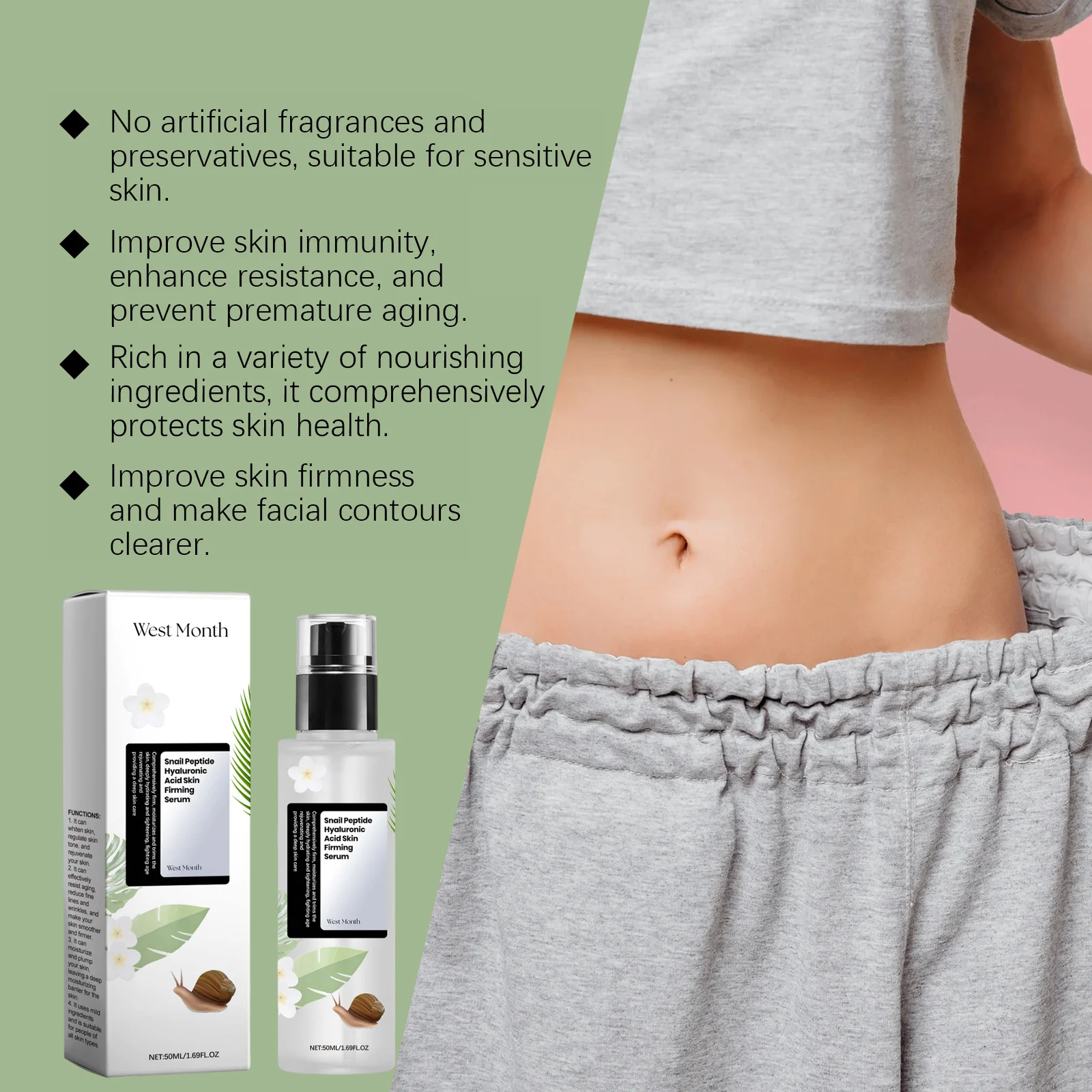 Snail Peptide Hyaluronic Acid Firming Serum 50ml for Skin Tightening and Hydration 8 snail peptide hyaluronic acid firming serum 50ml wes z944c5m6 desc 8