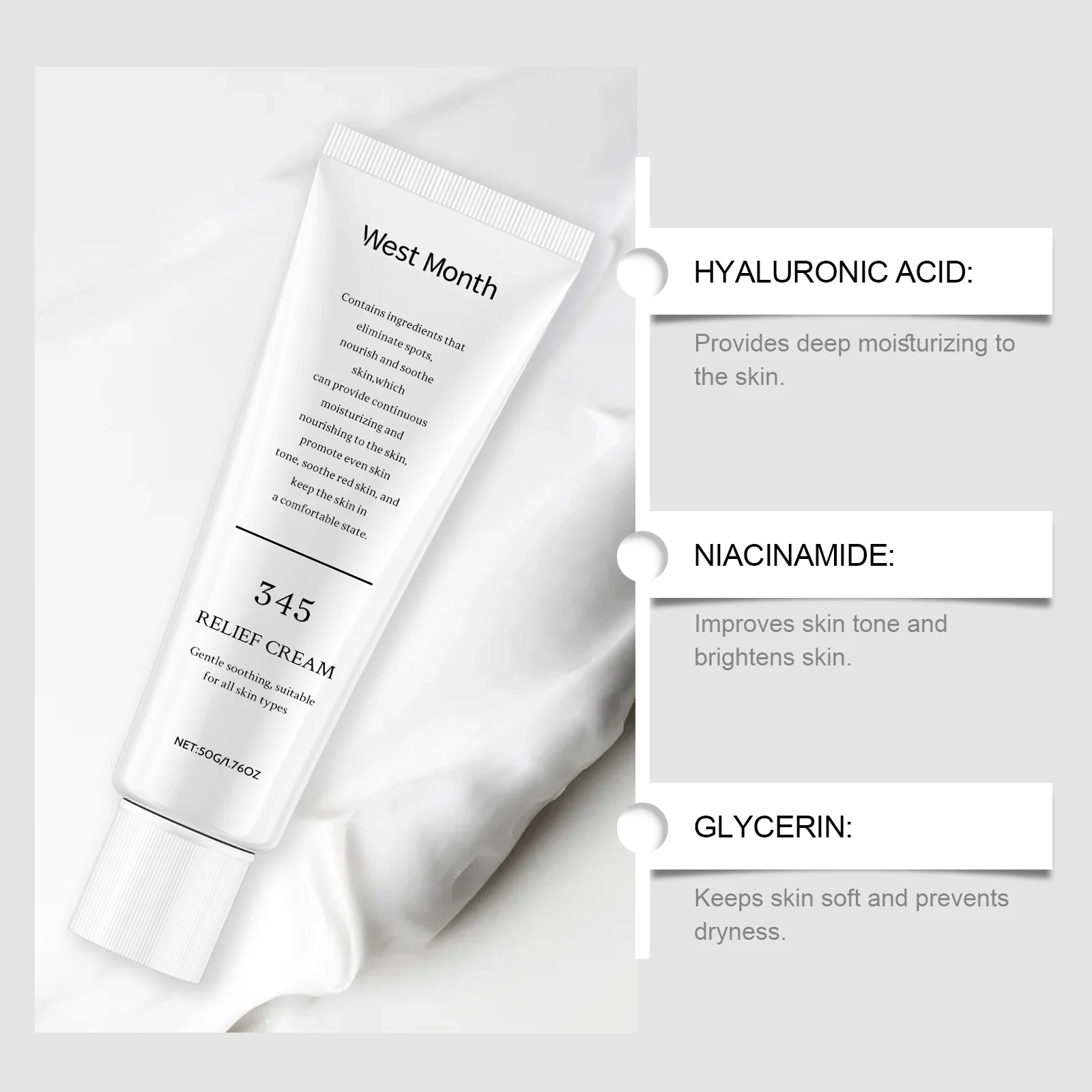 Soothing Moisturizing Face Cream Hydrating Nourishing Gentle Care 50g 8 soothing moisturizing face cream 50g wes asj68r74 desc 8