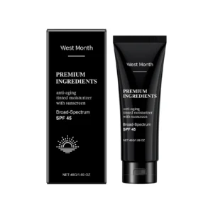 West Month SPF 45 Anti-Aging Tinted Moisturizer with Broad Spectrum Sunscreen - Provides Hydration and Sun Protection