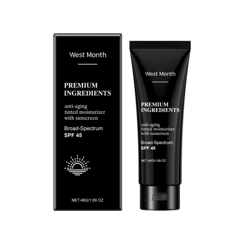 West Month SPF 45 Anti-Aging Tinted Moisturizer with Broad Spectrum Sunscreen - Provides Hydration and Sun Protection