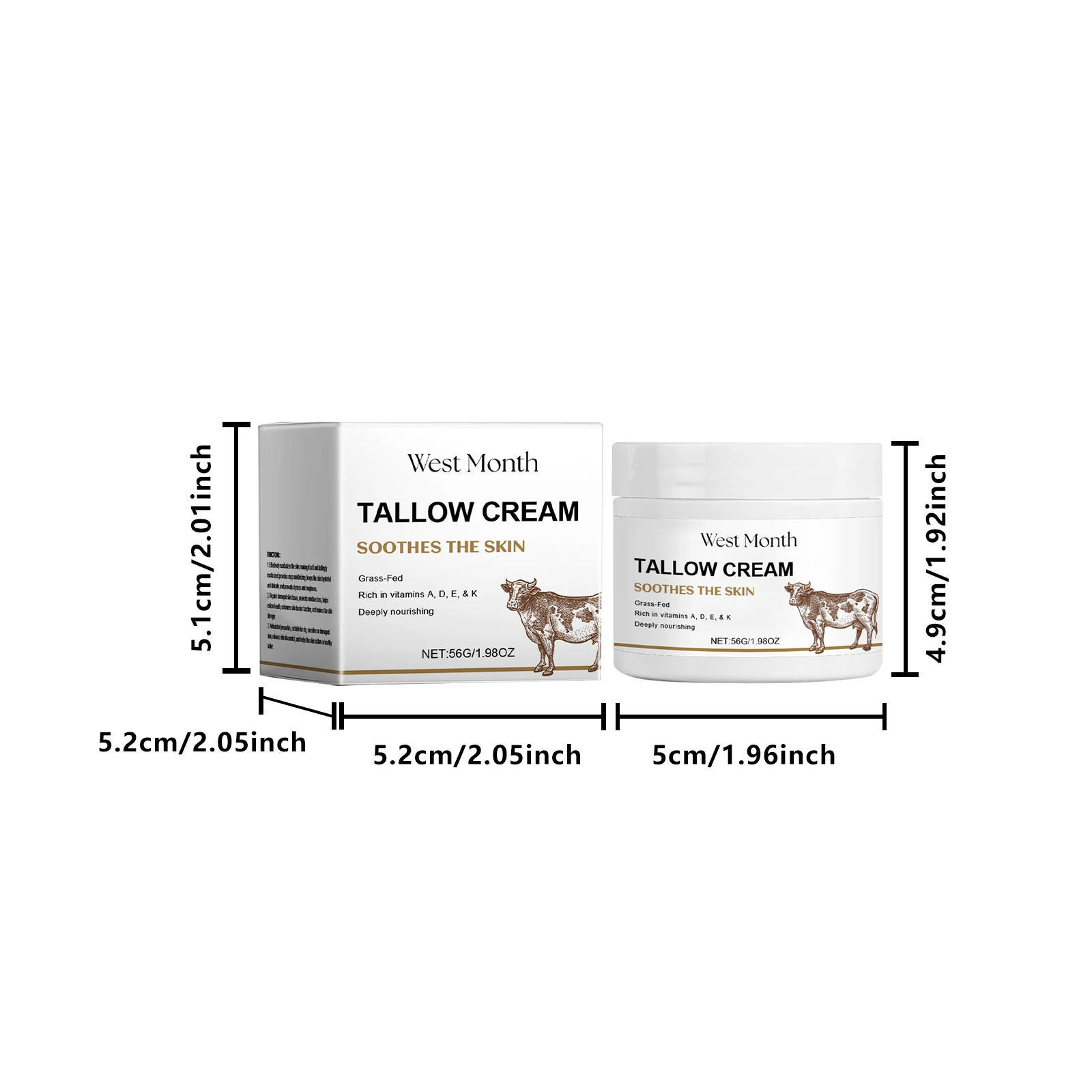 Tallow Cream 56g for Deep Moisturizing, Nourishing & Soothing Sensitive Skin 1 tallow cream 56g deep moisturizing nourishing wes 6j2vkx92 desc 1