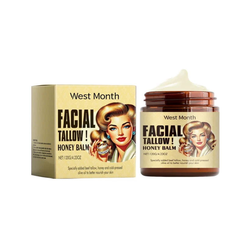 West Month Tallow Honey Balm Face Cream 120g for long-lasting hydration and skin barrier repair