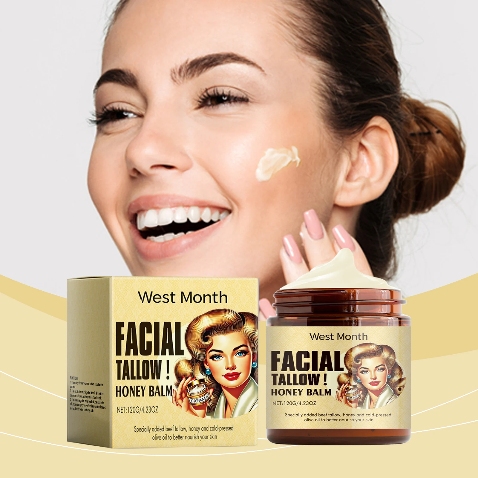 Tallow Honey Balm Face Cream 120g Deeply Moisturizes & Repairs Dry Skin Barrier 2 tallow honey balm face cream 120g wes pxe8gs2b desc 2