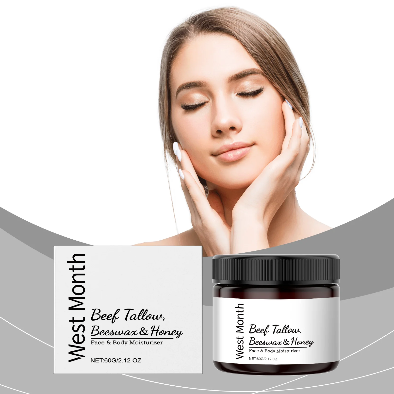 Tallow Honey Moisturizing Cream 60g with Beeswax & Olive Oil for Face & Body 2 tallow honey moisturizing cream 60g wes vx65qfy6 desc 2