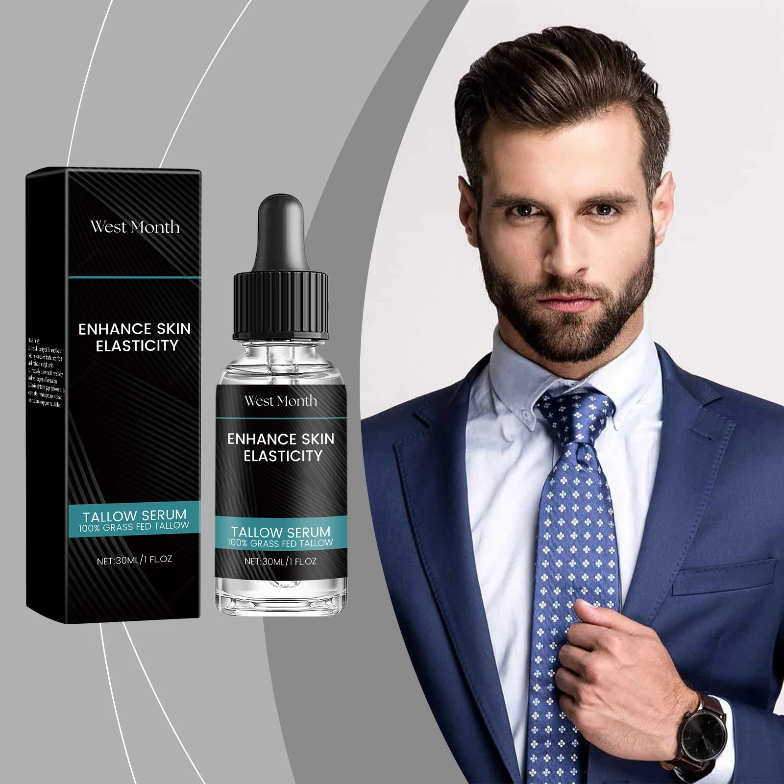Tallow Serum for Men 30ml Hydrating Anti-Aging Essence with Vitamin C & Lavender Oil 2 tallow serum hydrating anti aging essence 30ml wes vdp6aaud desc 2