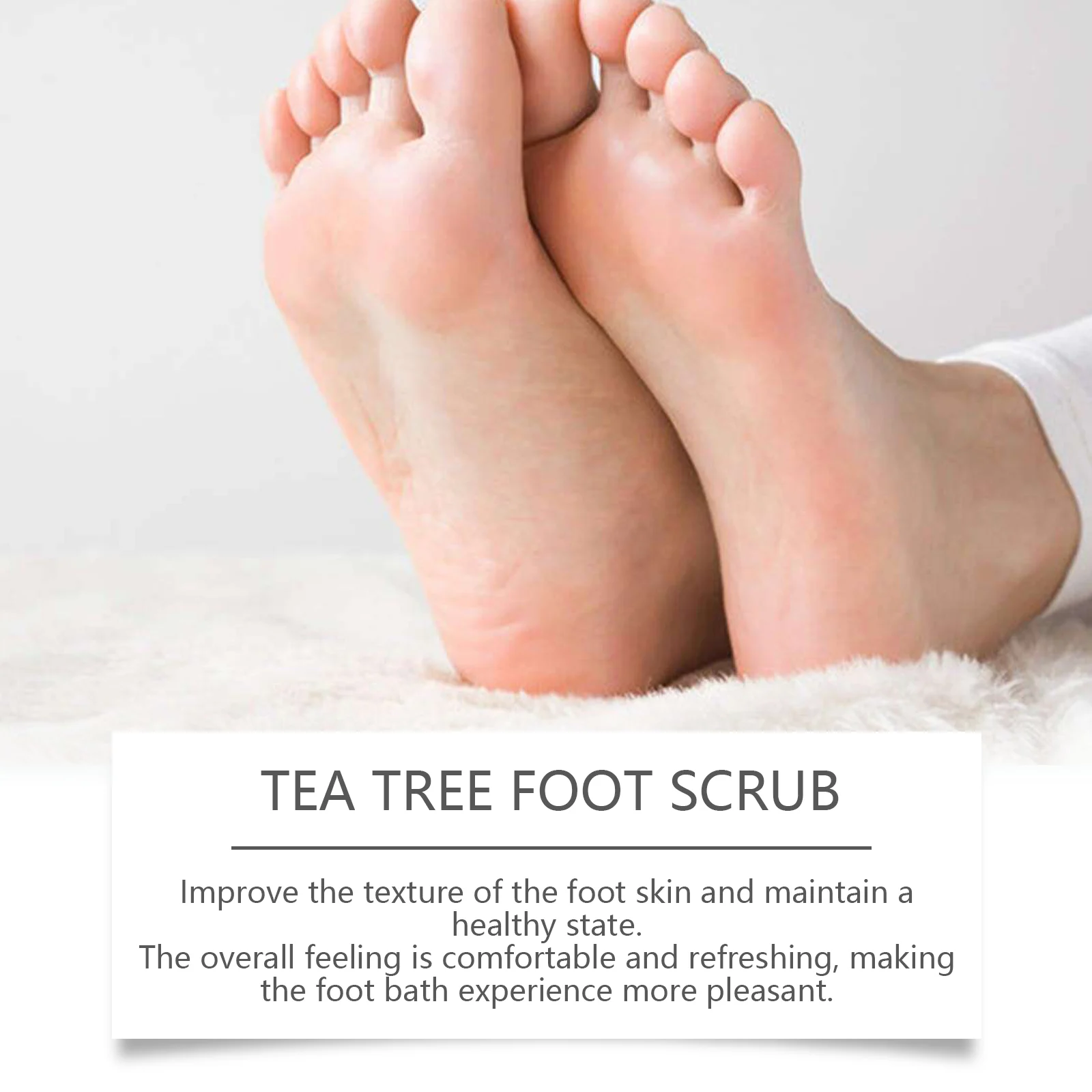 Tea Tree Foot Scrub Exfoliates Dead Skin Moisturizes Feet 100g 10 tea tree foot scrub exfoliating moisturizing 100g wes satmuemt desc 10