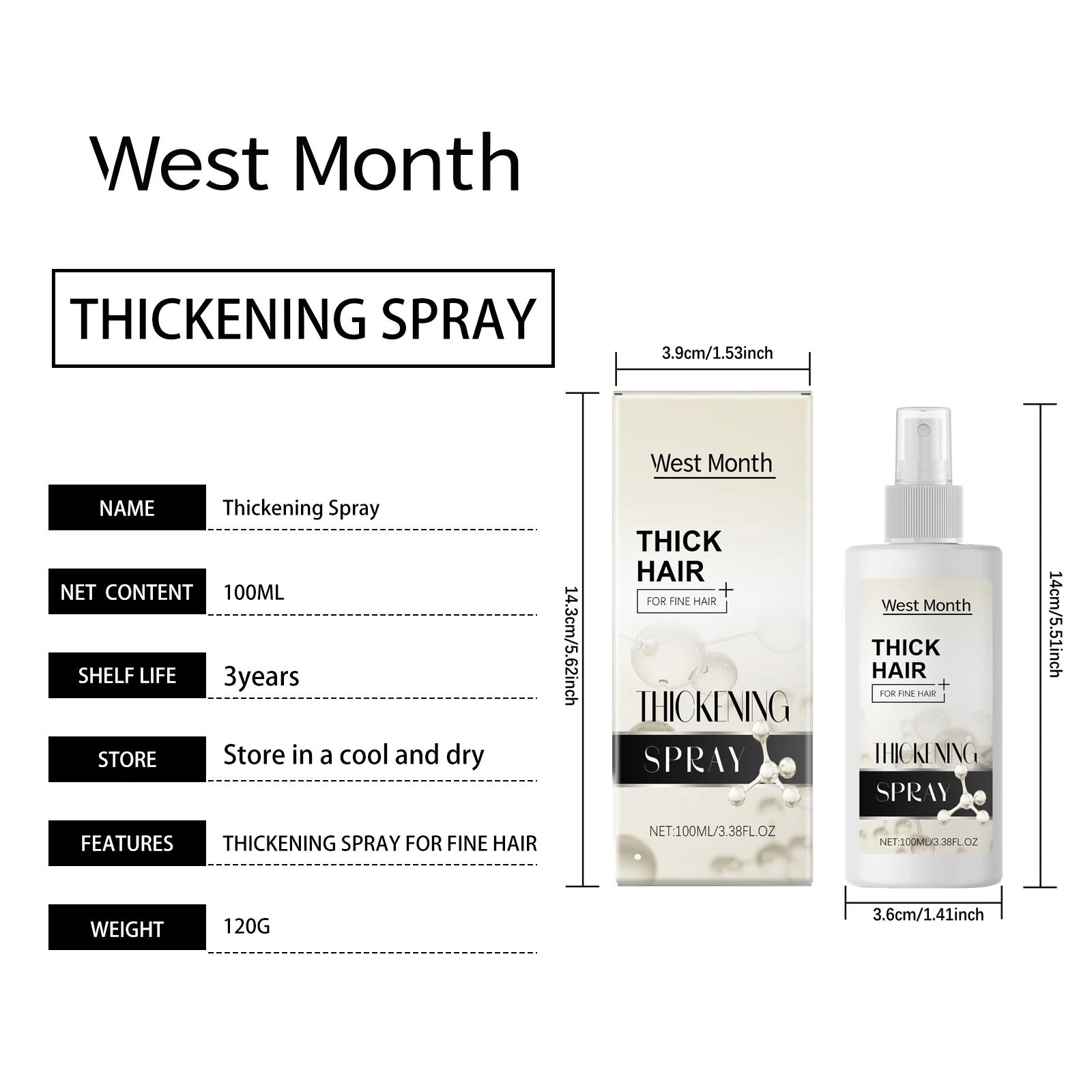 West Month Thickening Hair Spray for Fine Hair, Volumizing & Lightweight Hold 1 thickening hair spray volumizing wes 83wg62z8 desc 1