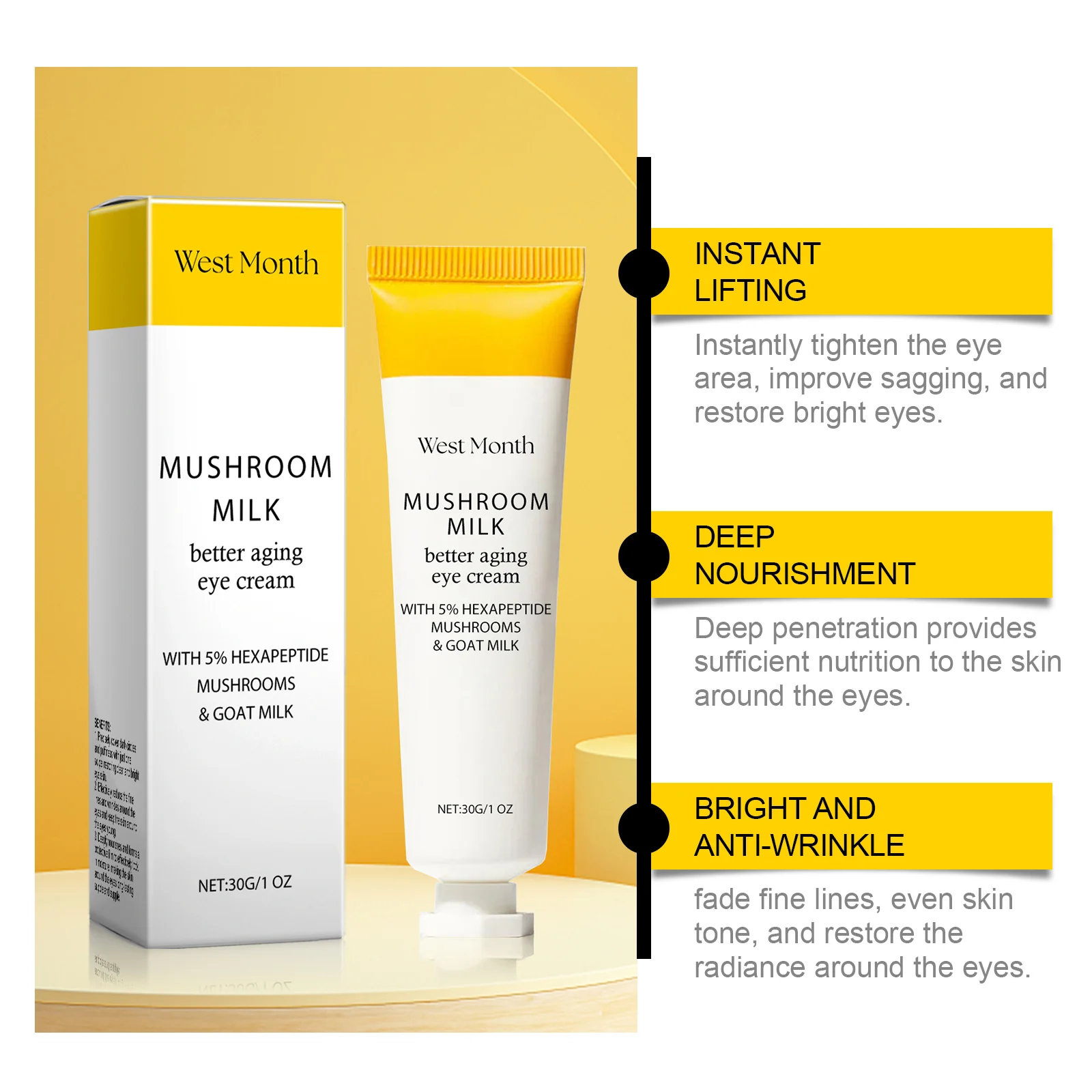 Tightening Hydrating Eye Cream 30g for Anti-Aging, Dark Circles & Wrinkles 8 tightening hydrating eye cream 30g wes 53r3n2n7 desc 8