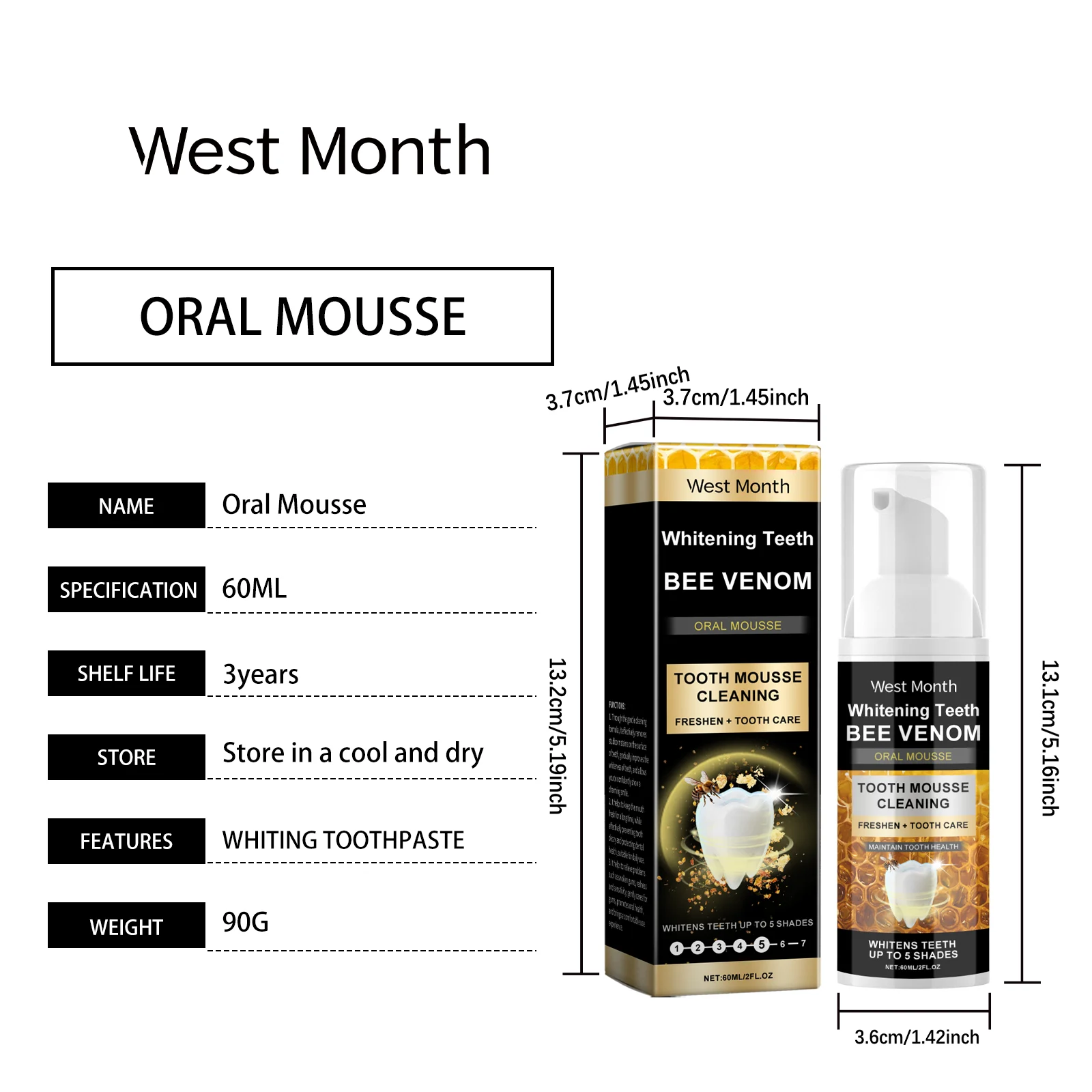 Tooth Mousse Whitening Toothpaste 60ml Protect Enamel Clean Yellow Stains Daily Oral Care 1 tooth mousse whitening toothpaste 60ml wes yh52kg6s desc 1