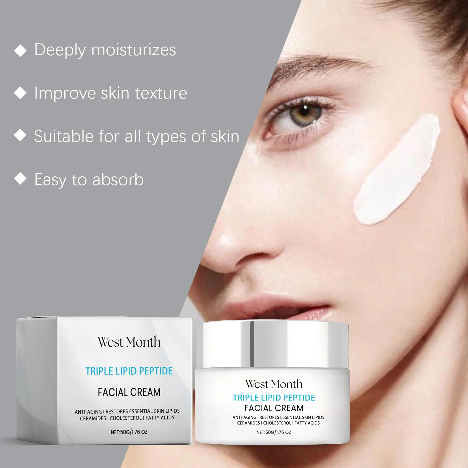 Triple Lipid Peptide Face Cream 50g Moisturizing Anti-Aging Skin Barrier Repair 5 triple lipid peptide face cream 50g wes wj4g33c6 desc 5
