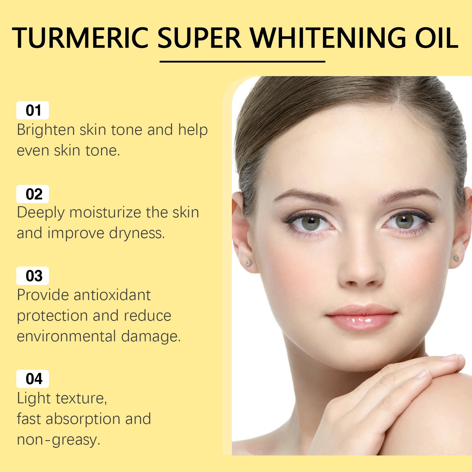 Turmeric Body Brightening Oil 100ml Daily Moisturizer for Face & Body, Vitamin C & Hyaluronic Acid, Fades Dark Spots 4 turmeric body brightening oil 100ml wes 6na2ksjv desc 4