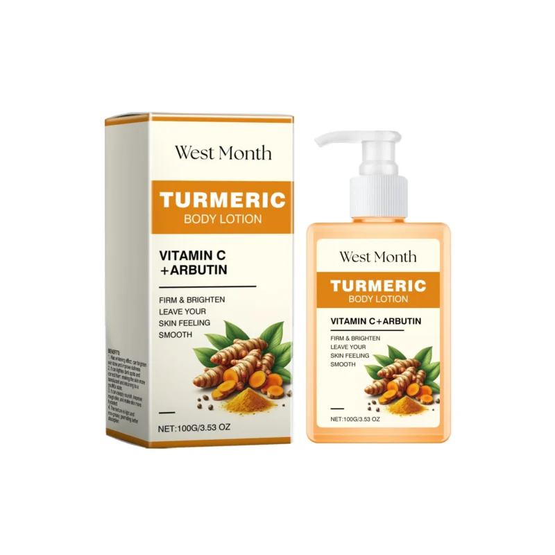 West Month Turmeric Body Lotion 100g for Brightening, Moisturizing, and Reducing Fine Lines