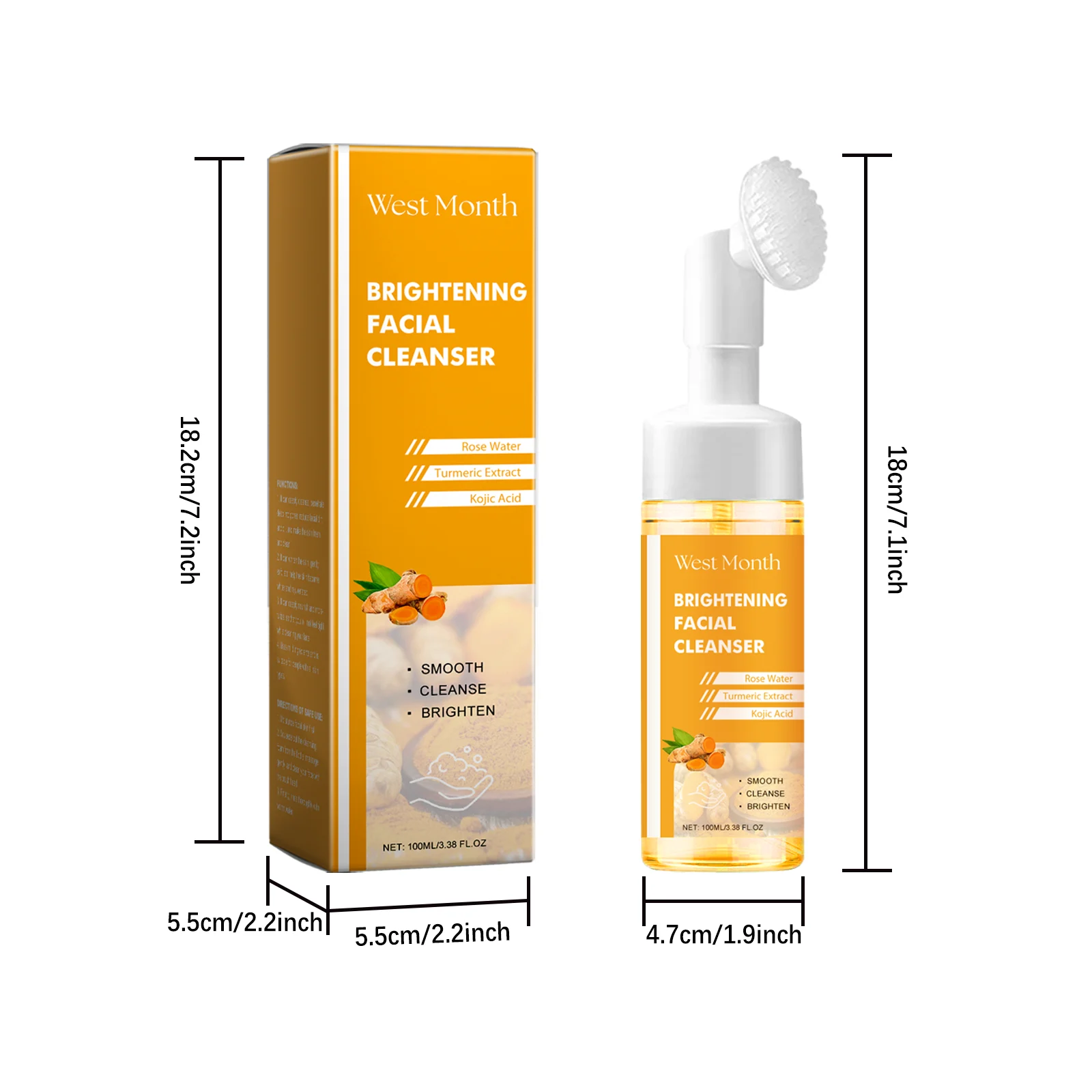 West Month Turmeric Face Cleanser with Brightening & Anti-Acne Formula 1 turmeric facial cleanser wes a3kzxfvn desc 1