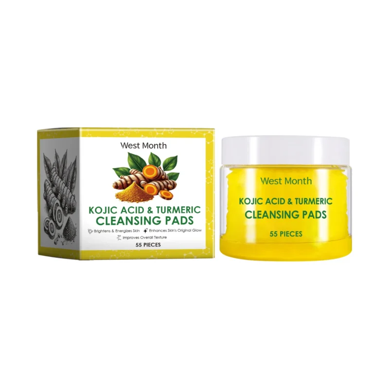 West Month Turmeric & Kojic Acid Cleansing Pads - Brighten, Cleanse, and Energize Skin