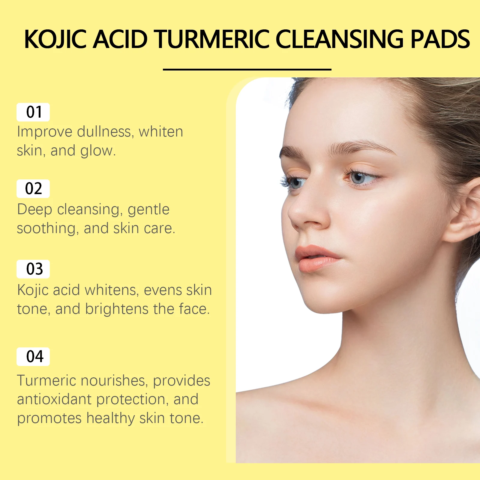 West Month Turmeric & Kojic Acid Cleansing Pads - Brighten, Cleanse, and Energize Skin 7 turmeric kojic acid cleansing pads wes adf546r7 desc 7