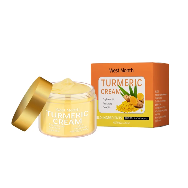 West Month Turmeric Moisturizing Cream for Brightening, Acne Reduction and Deep Hydration in a 50g Jar