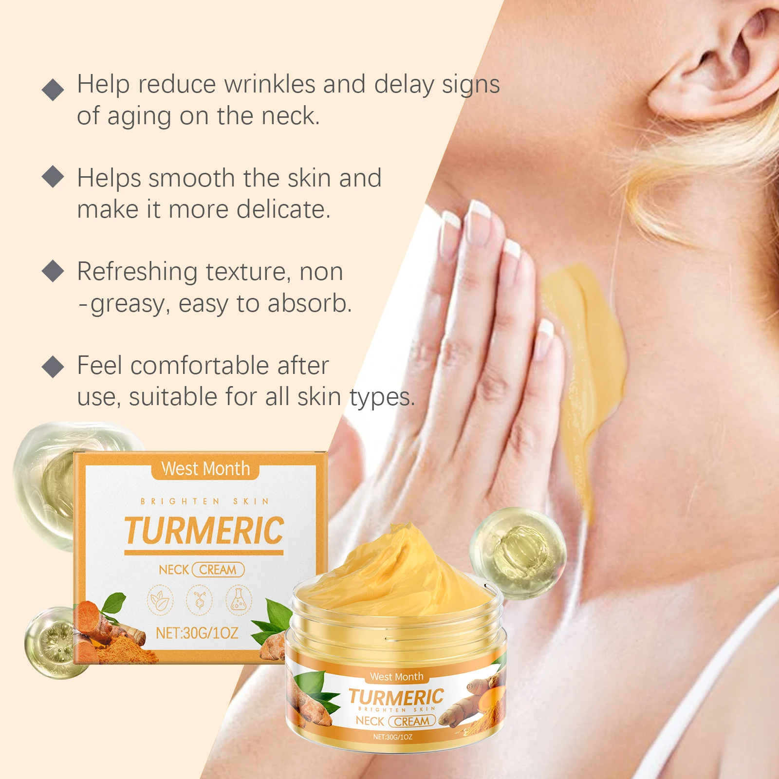 Turmeric Neck Cream Firming and Lifting Anti-Aging 30g 5 turmeric neck cream firming lifting anti aging 30g wes zubmq4a7 desc 5