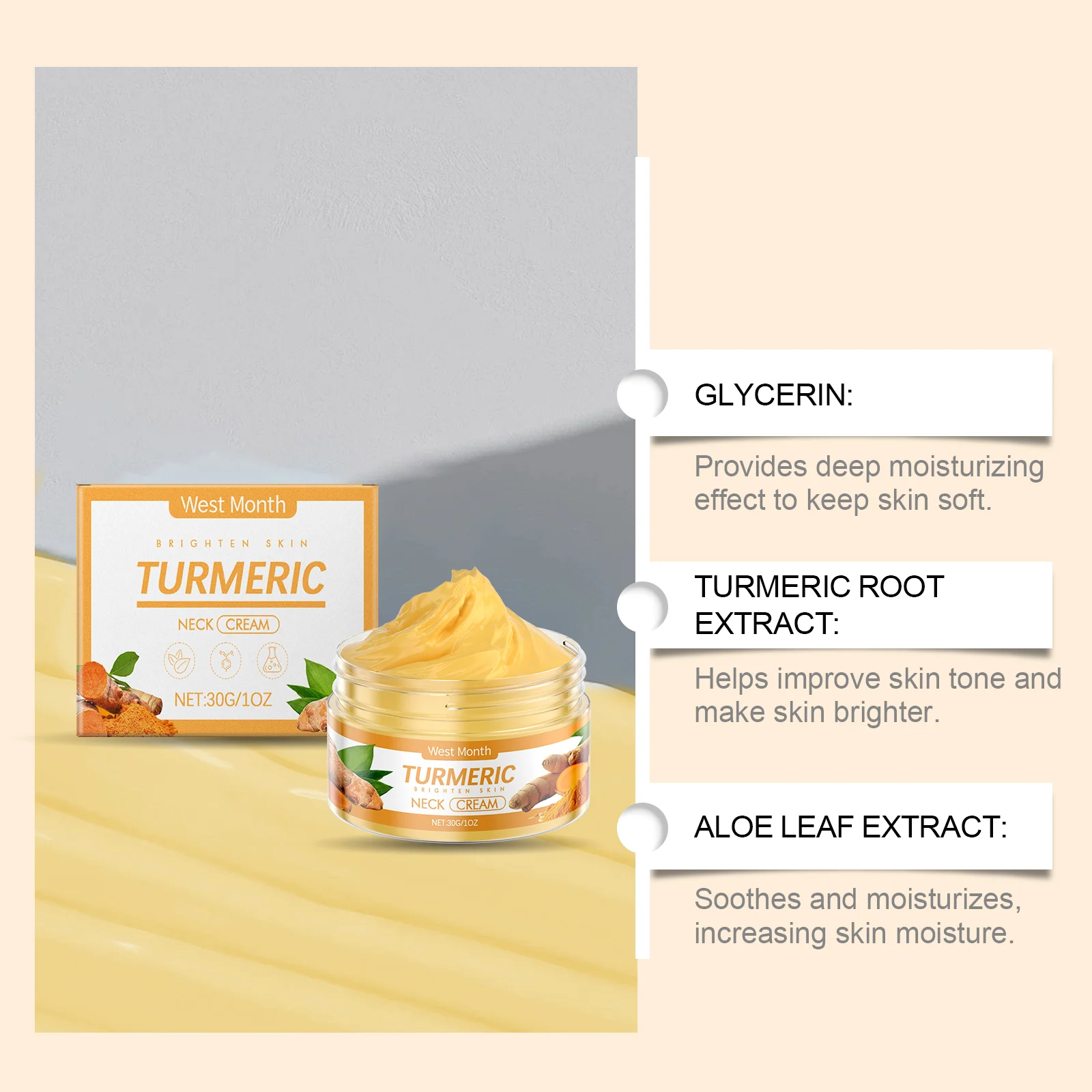 Turmeric Neck Cream Firming and Lifting Anti-Aging 30g 6 turmeric neck cream firming lifting anti aging 30g wes zubmq4a7 desc 6