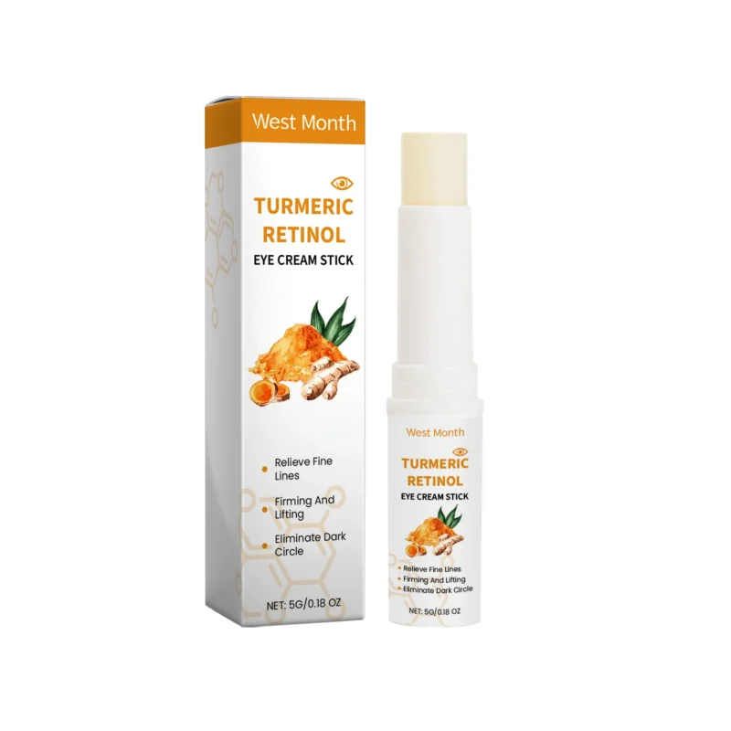 West Month Turmeric Retinol Eye Cream Stick for deep nourishment, firming, and dark circle reduction.