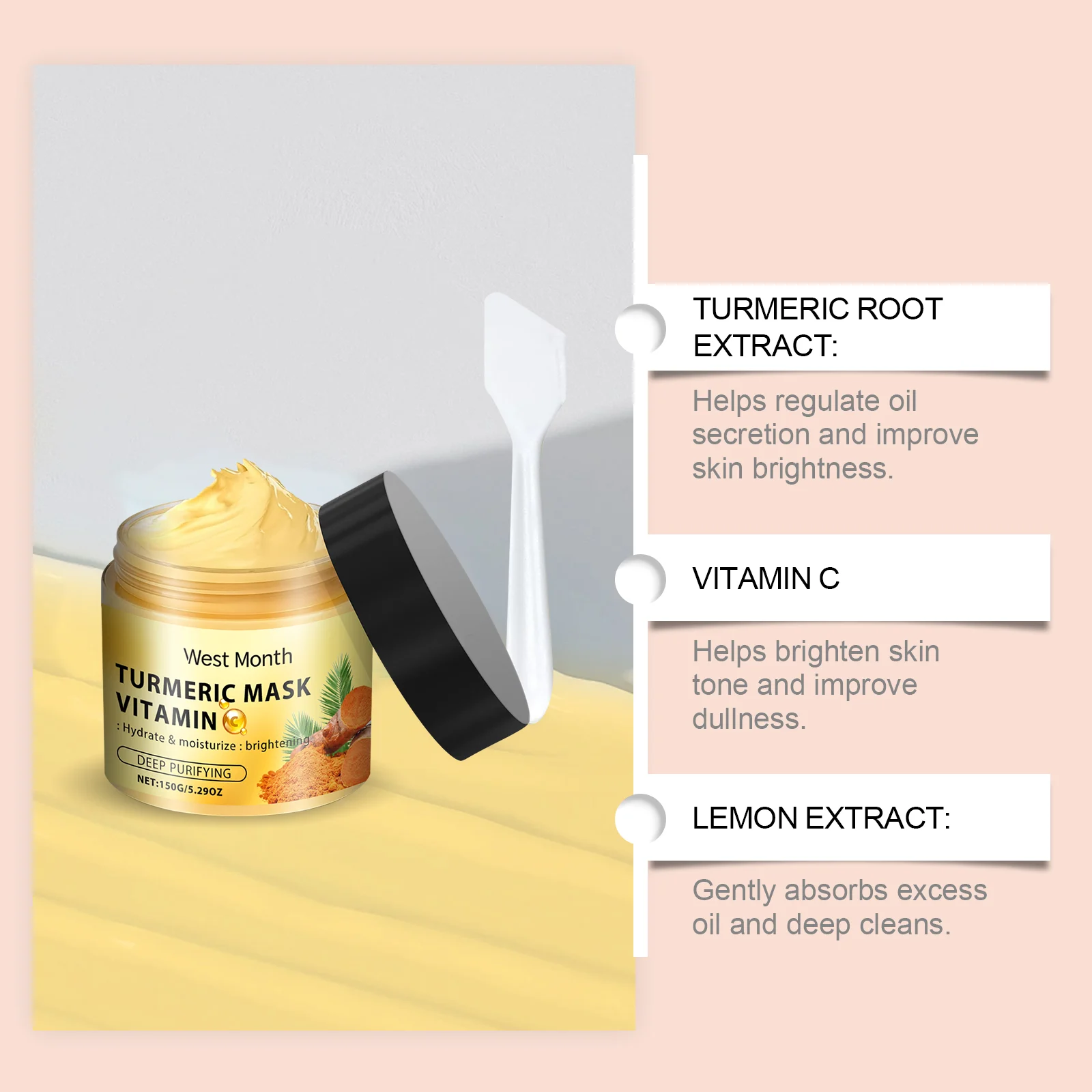 West Month Turmeric Vitamin C Clay Mask for Hydration, Brightening & Deep Cleansing 5 turmeric vitamin c clay mask wes syzbazv8 desc 5