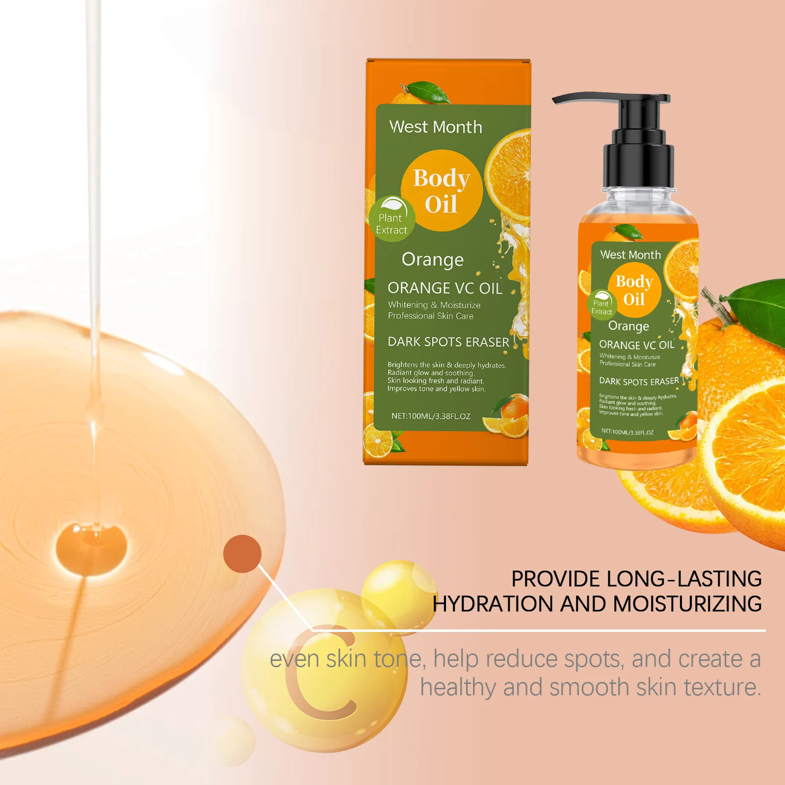 Vitamin C Brightening Body Oil 100ml for Glowing Skin & Deep Hydration 6 vitamin c brightening body oil 100ml wes 76pygyje desc 6