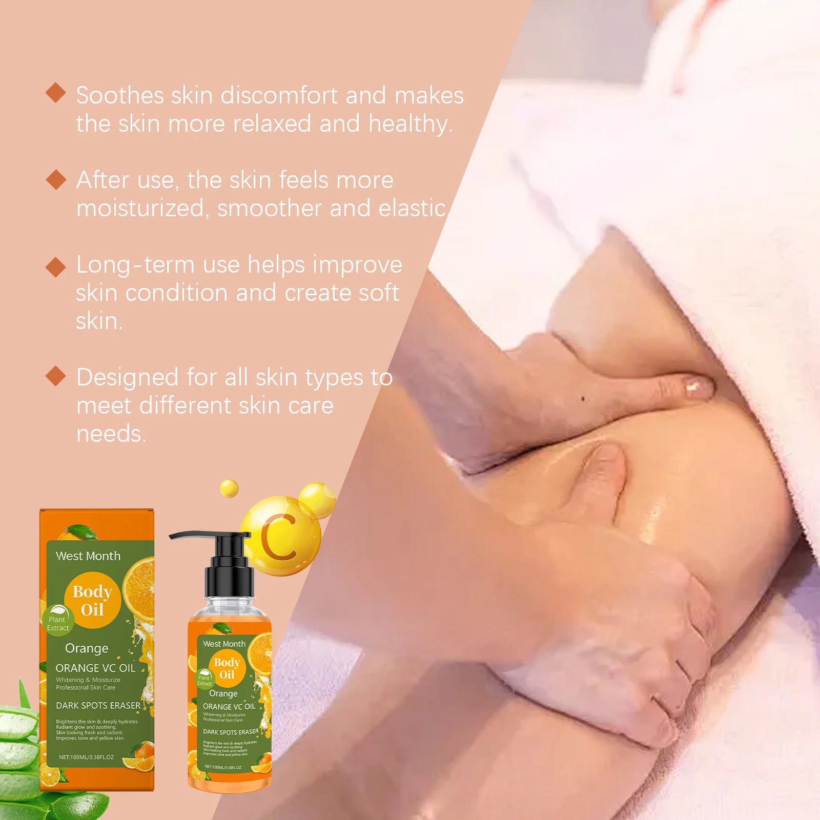 Vitamin C Brightening Body Oil 100ml for Glowing Skin & Deep Hydration 8 vitamin c brightening body oil 100ml wes 76pygyje desc 8