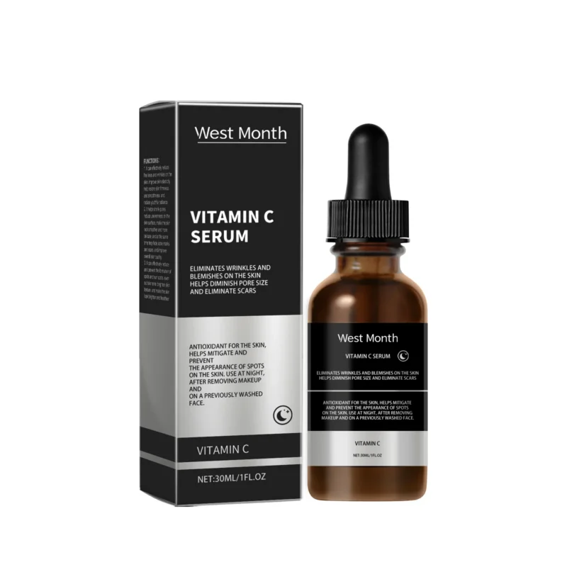 West Month Vitamin C Face Serum for skin brightening, wrinkle reduction, and pore minimization.