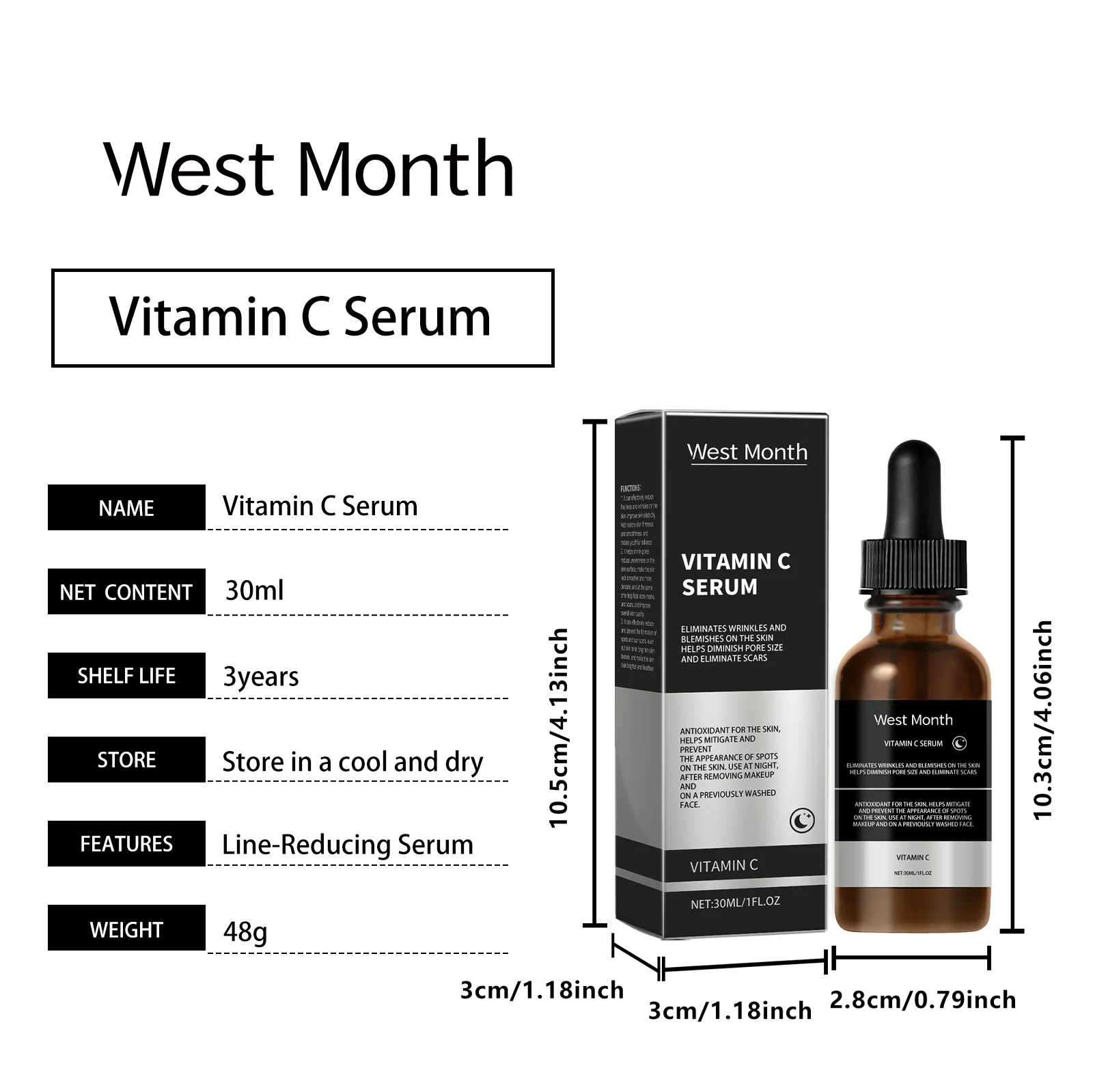 Vitamin C Face Serum for Brightening, Moisturizing, and Smoothing Skin 30ml 1 vitamin c face serum brightening moisturizing 30ml wes 8wquqgc9 desc 1