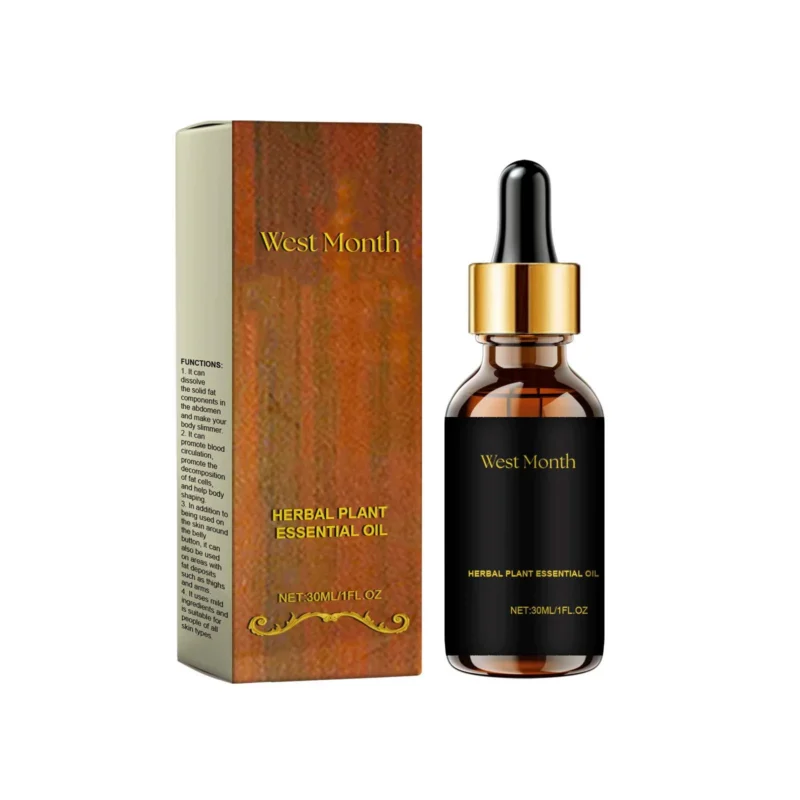 West Month Herbal Plant Essential Oil 30ml for dissolving fat, promoting circulation, and body shaping