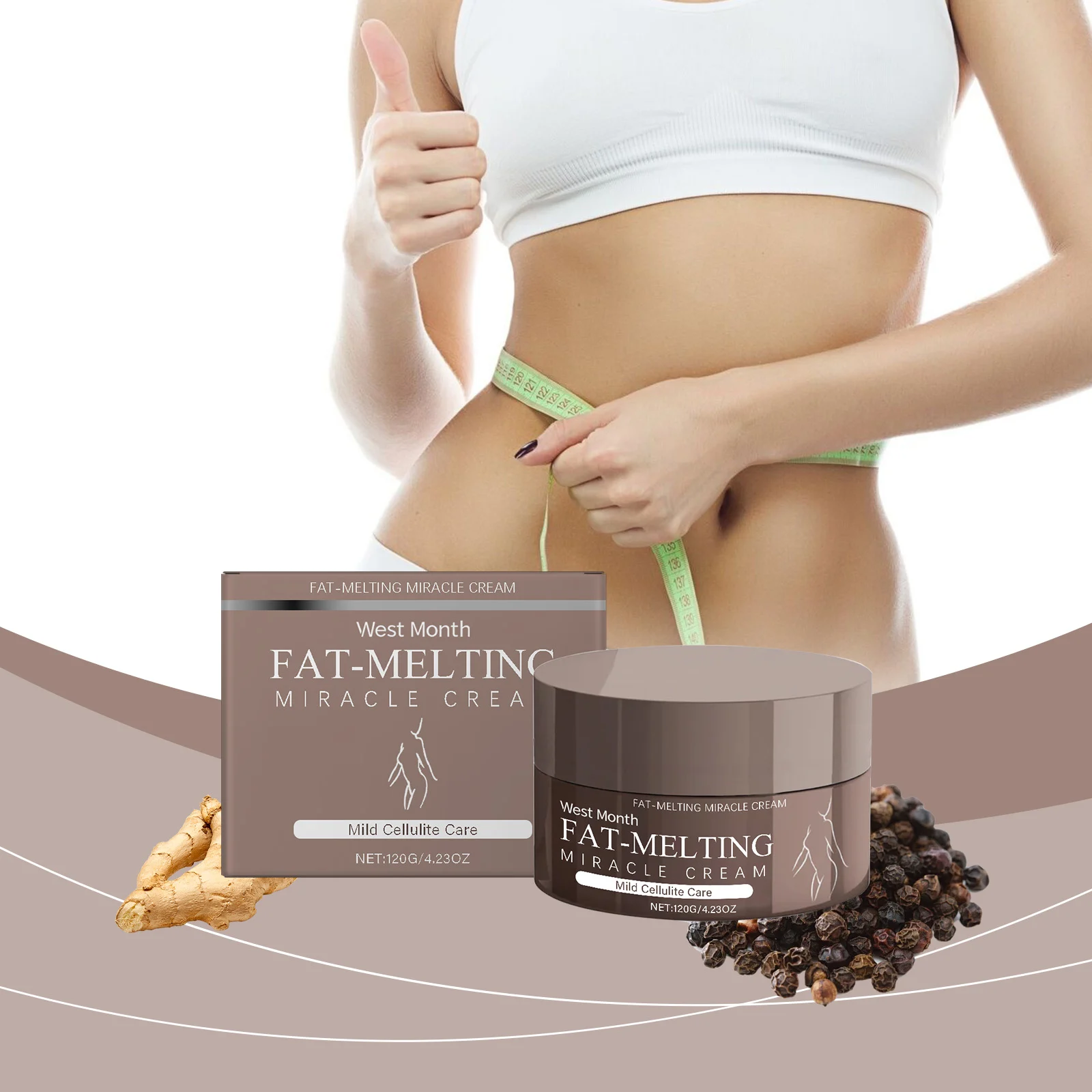 Body Contouring Cream 120g for Firming and Shaping with Coffee & Ginseng 2 west month body firming sculpting cream 120g wes 5xpxq98b desc 2