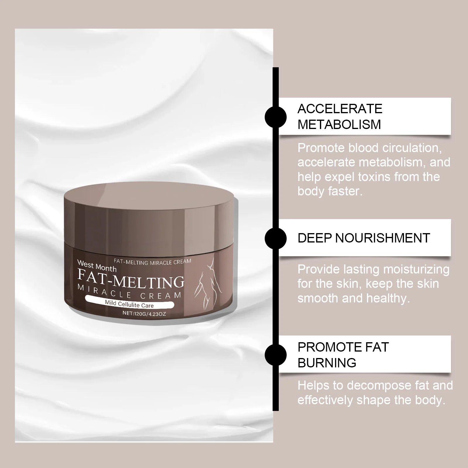 Body Contouring Cream 120g for Firming and Shaping with Coffee & Ginseng 5 west month body firming sculpting cream 120g wes 5xpxq98b desc 5