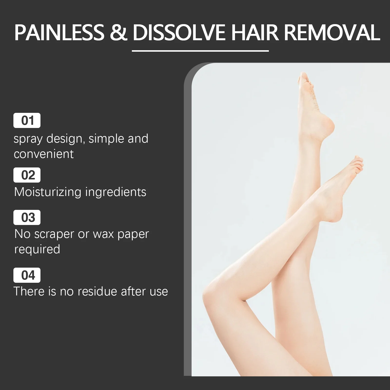 Body Hair Removal Spray Gentle Smoothing for Arms Legs Chest Back 100ml 5 west month body hair removal spray 100ml wes y56w3s9f desc 5