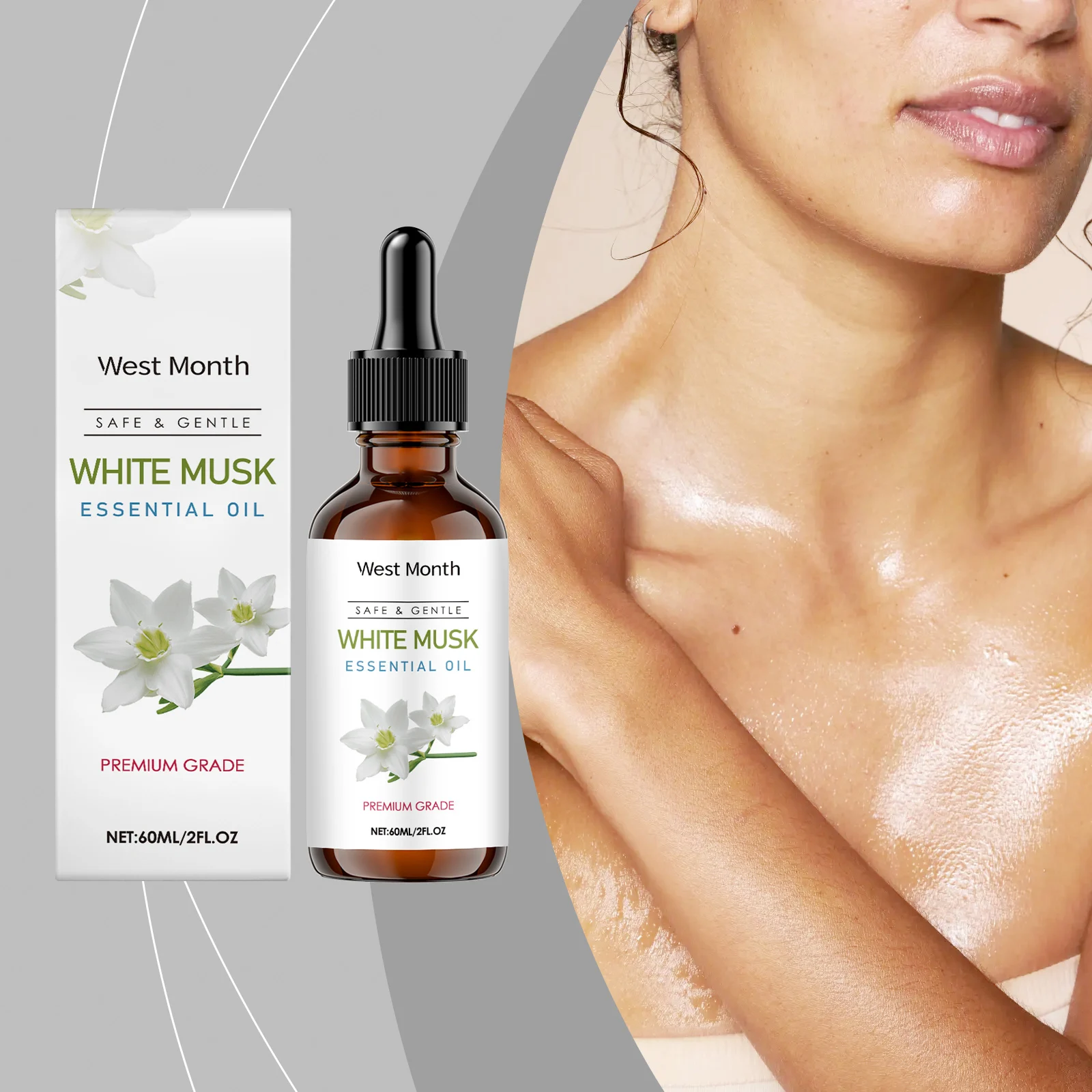 White Musk Essential Oil 60ml for Skin & Hair Moisturizing, Relaxation & Aromatherapy 2 white musk essential oil 60ml wes 4f7kfzph desc 2