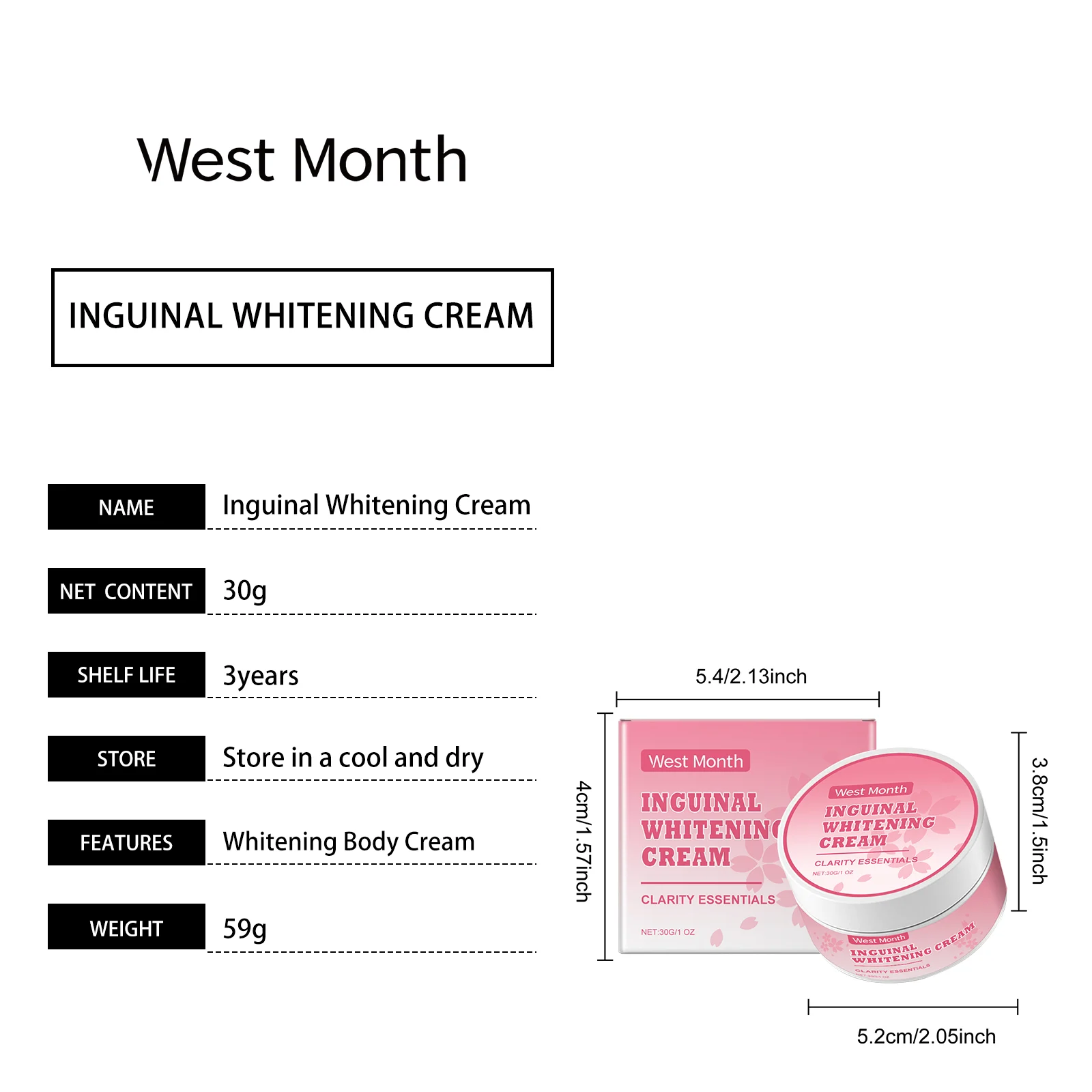 Whitening Body Cream Brightening Hydrating Moisturizer for Smooth Skin 30g 1 whitening body cream brightening hydrating moisturizer 30g wes 829mj9r3 desc 1