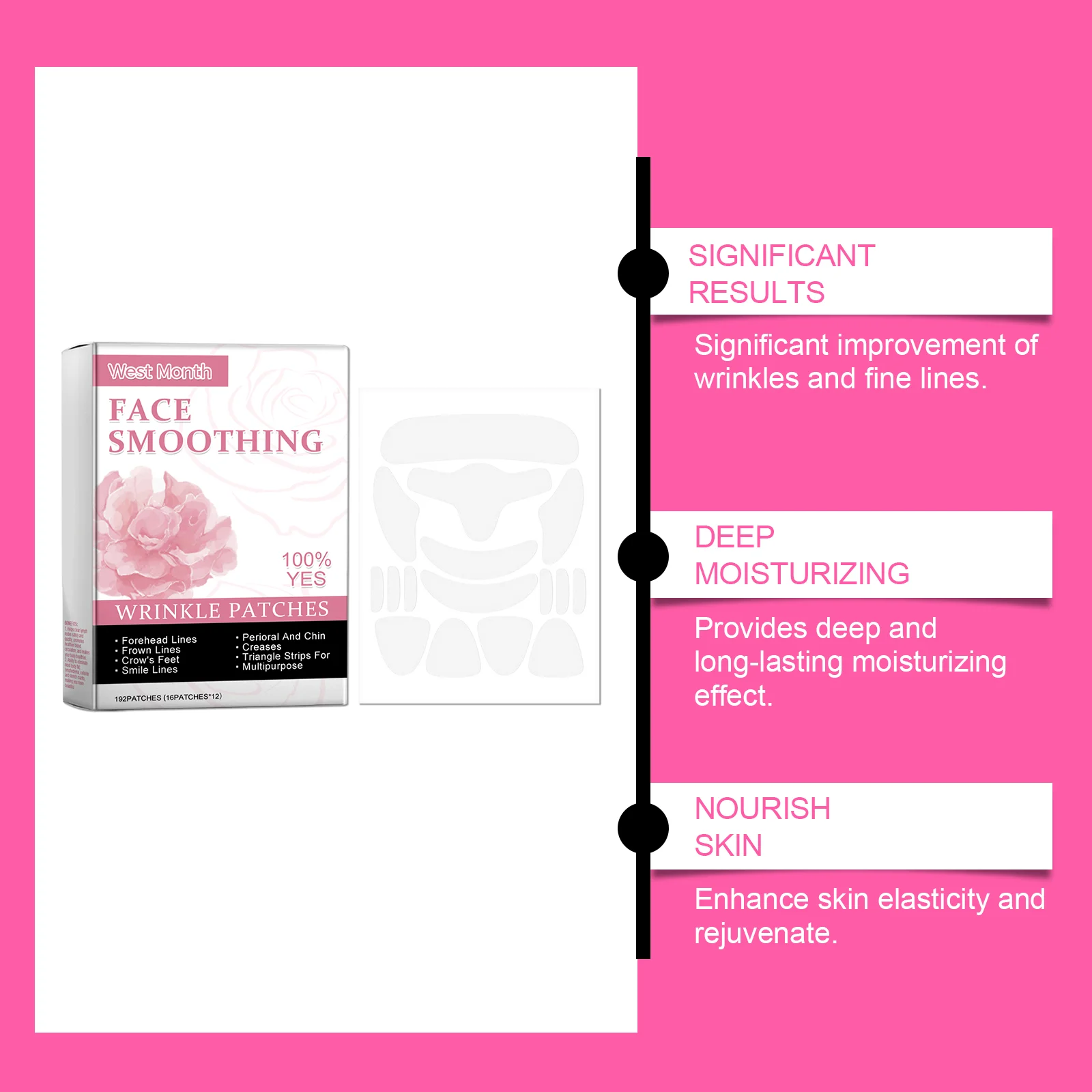 Wrinkle Patches Set for Face Smoothing, Tightening, and Lifting 8 wrinkle patches set face smoothing tightening lifting wes nc64mv8p desc 8
