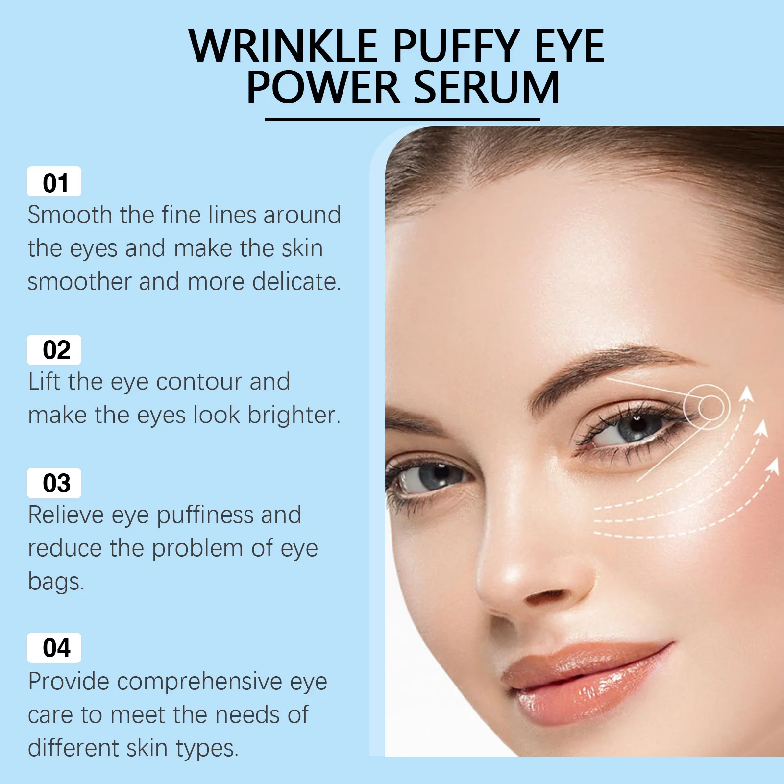 Wrinkle Puffy Eye Power Serum 1ml Anti-Aging Eye Treatment for Dark Circles & Bags 5 wrinkle puffy eye power serum 1ml anti aging eye treatment wes sx729hwf desc 5
