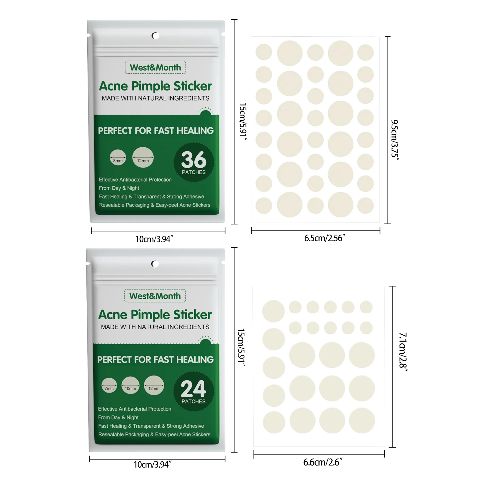Acne Pimple Patches (24pcs) Hydrocolloid Invisible Spot Treatment for Fast Healing & Concealing 1 acne pimple patches 24pcs hydrocolloid invisible spot treatment wes 8kyshys8 desc 1