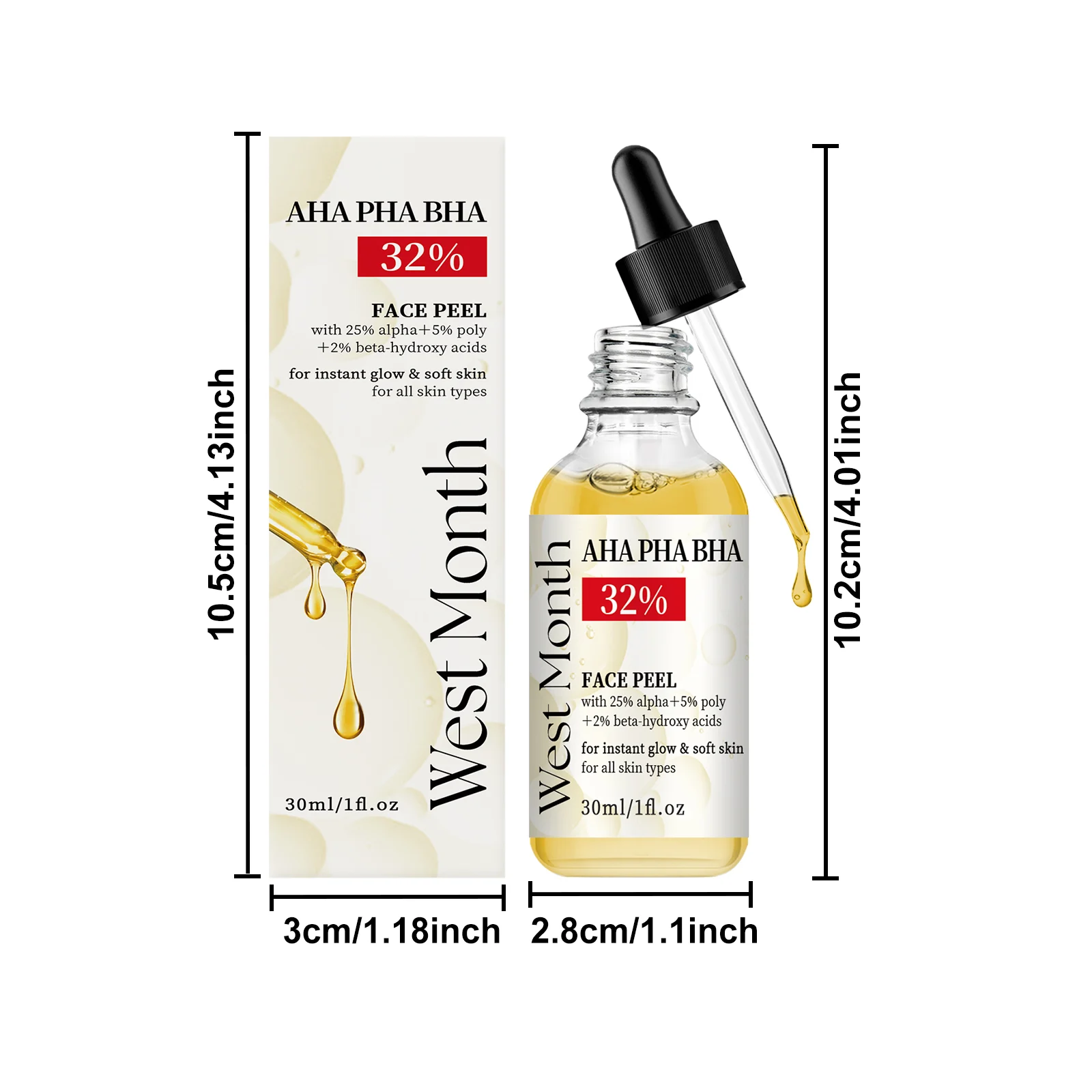 West Month AHA PHA BHA 32% Face Peel Serum for Instant Glow & Soft Skin 1 aha face peel serum wes 79cgzybw desc 1