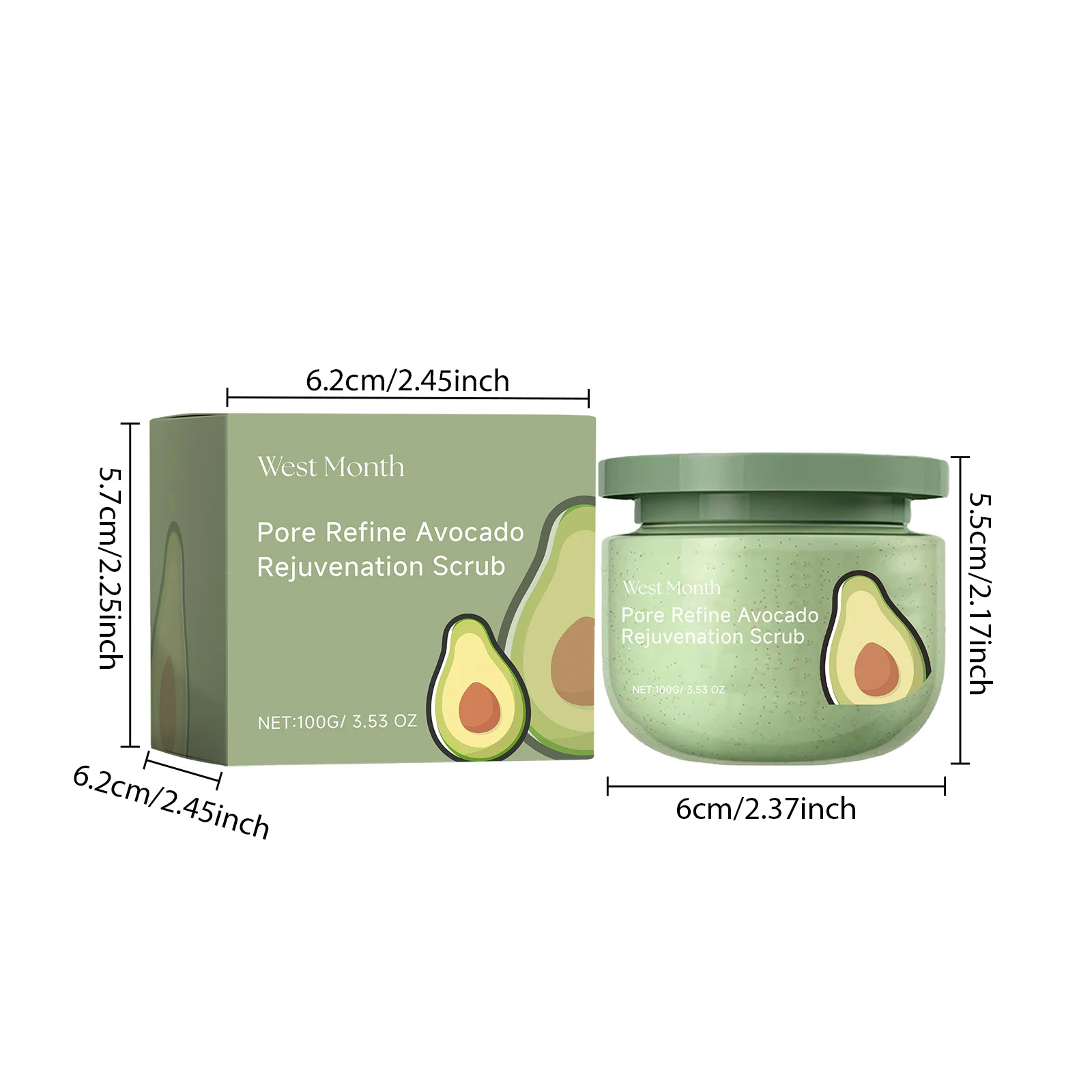 West Month Avocado Ice Cream Body Scrub Exfoliates Moisturizes Skin 1 avocado body scrub exfoliating wes 2dyjqs4p desc 1