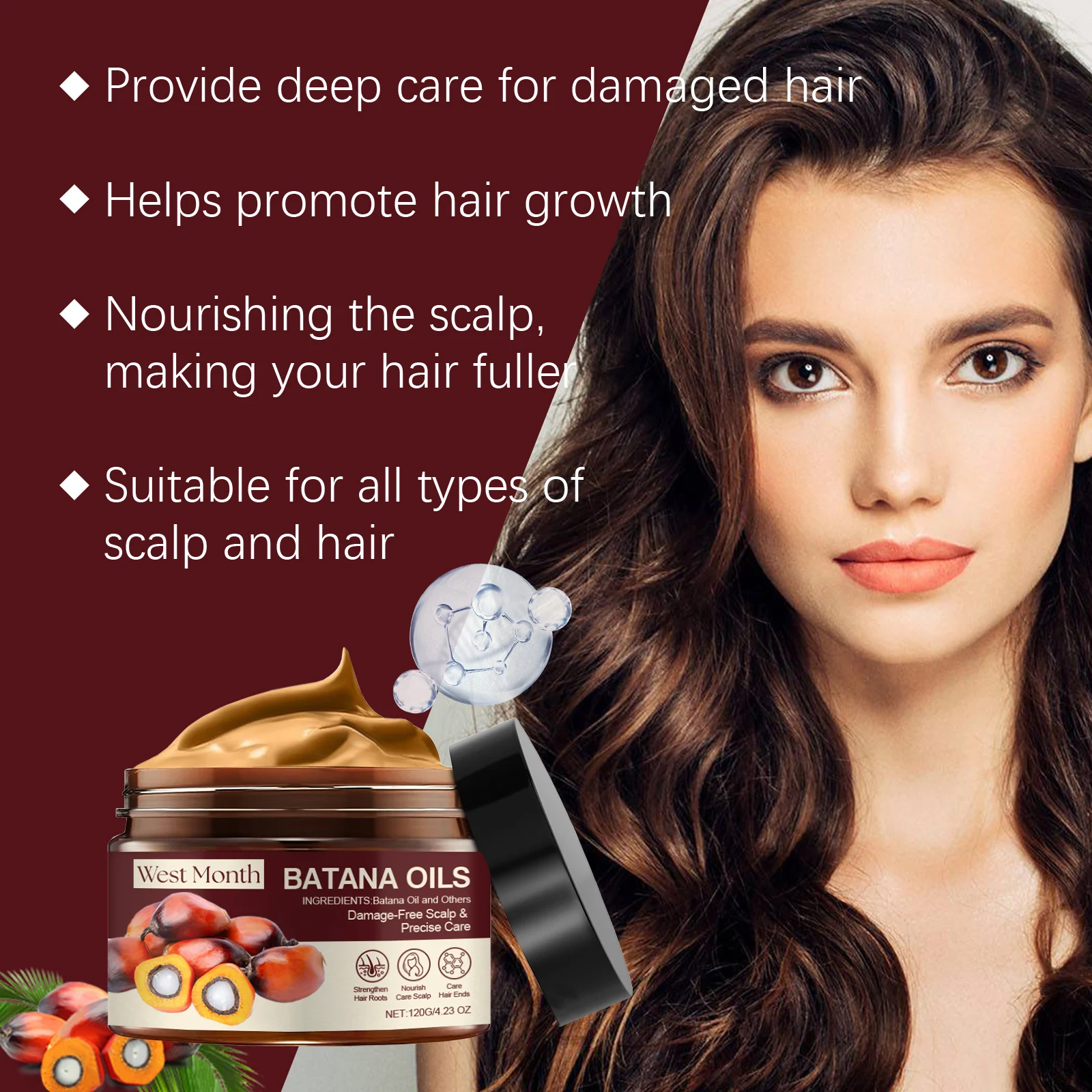 Batana Oil Hair Treatment Mask 120g Deep Nourishing for Dry Damaged Hair Repair and Shine 4 batana oil hair treatment mask 120g wes d6xze8sv desc 4