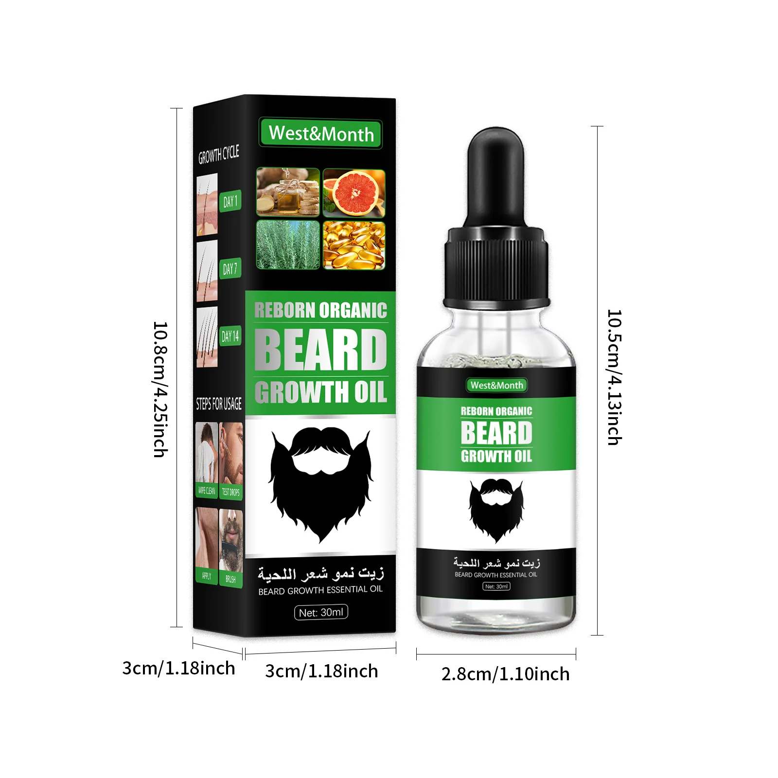 West&Month Beard Growth Oil for Men - Soften, Moisturize & Nourish 2 beard growth oil wes 346kpugy desc 2