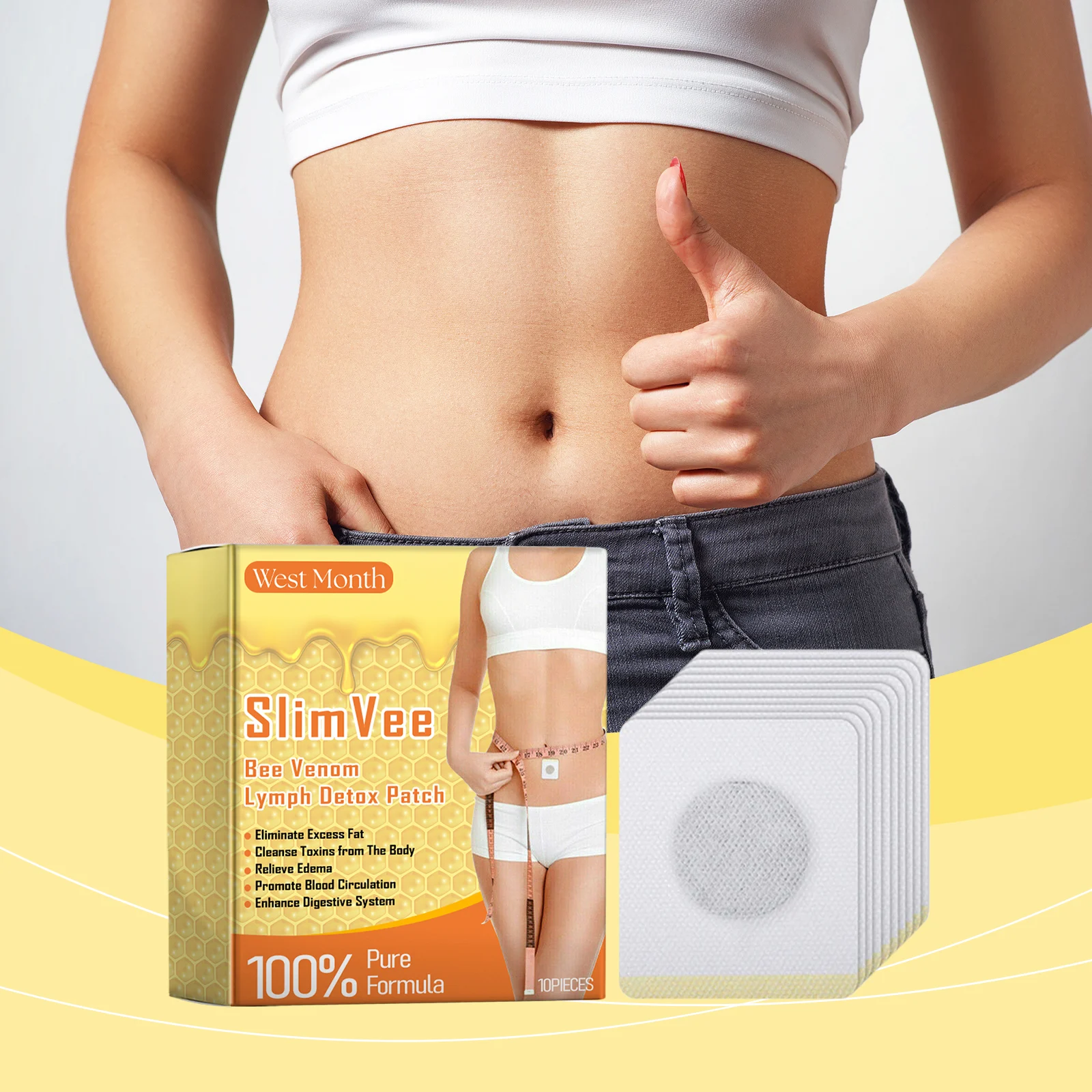 SlimVee Bee Venom Lymph Detox Patch - Slimming, Detoxifying, Body Contouring 2 bee venom detox slimming patch wes xha85thx desc 2