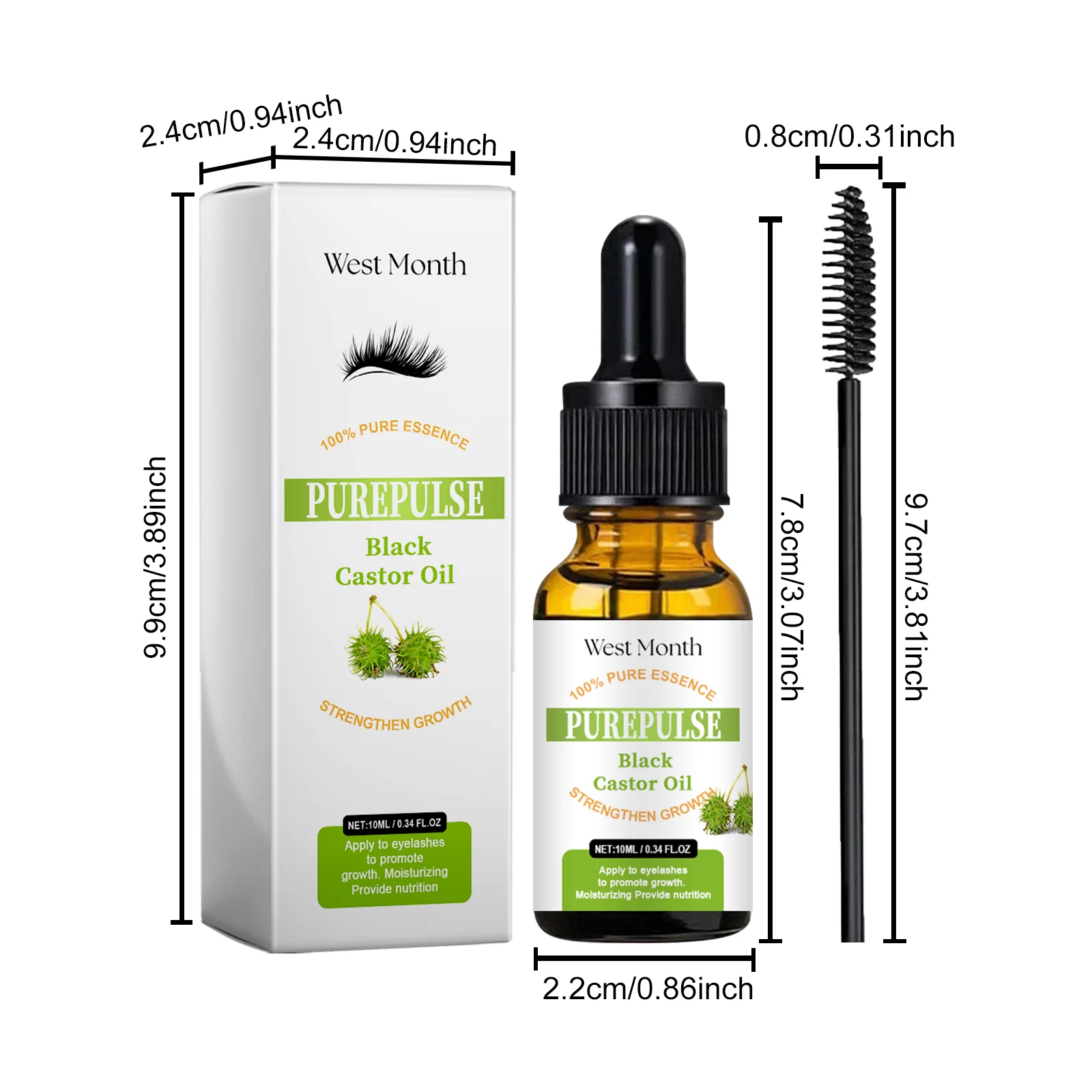 West Month Black Castor Oil Eyelash Serum for Growth, Lengthening & Thickening 1 black castor oil eyelash serum wes m57thnap desc 1