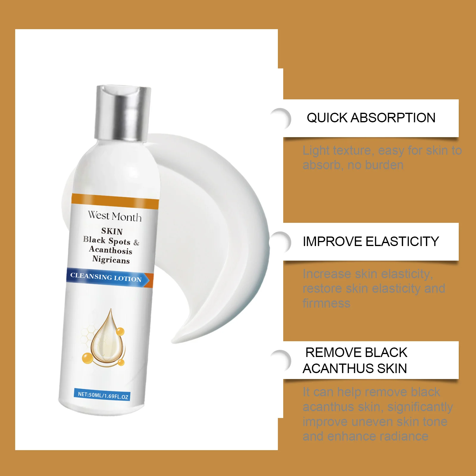 West Month Black Spots & Acanthosis Nigricans Cleansing Lotion for Smooth, Glowing Skin 8 black spots acanthosis cleansing lotion wes tyxx3gex desc 8