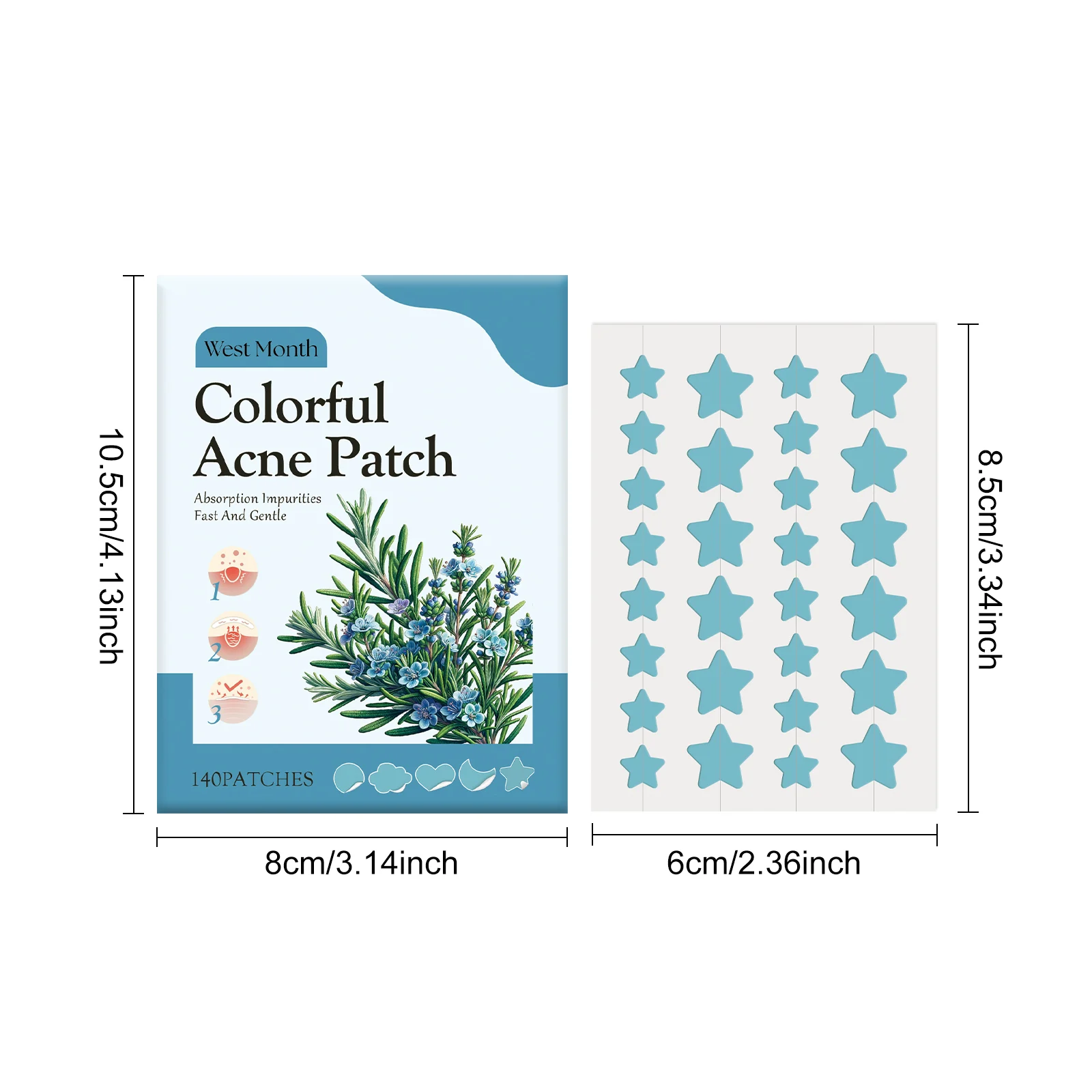 West Month Blue Acne Patches with Tea Tree & Hyaluronic Acid for Fast Gentle Care 1 blue acne patches wes 8mv7v7fa desc 1