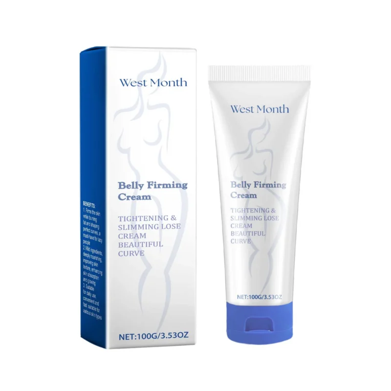 West Month Body Firming Cream with Vitamin C and Panthenol for slimming, tightening, and shaping curves on belly, thighs, and arms.